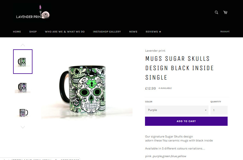 Product page -Web designing
