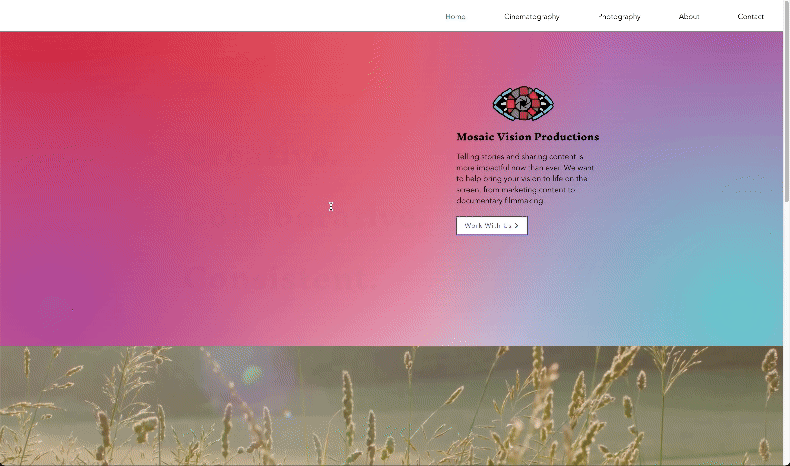 Gif of the home screen of the site