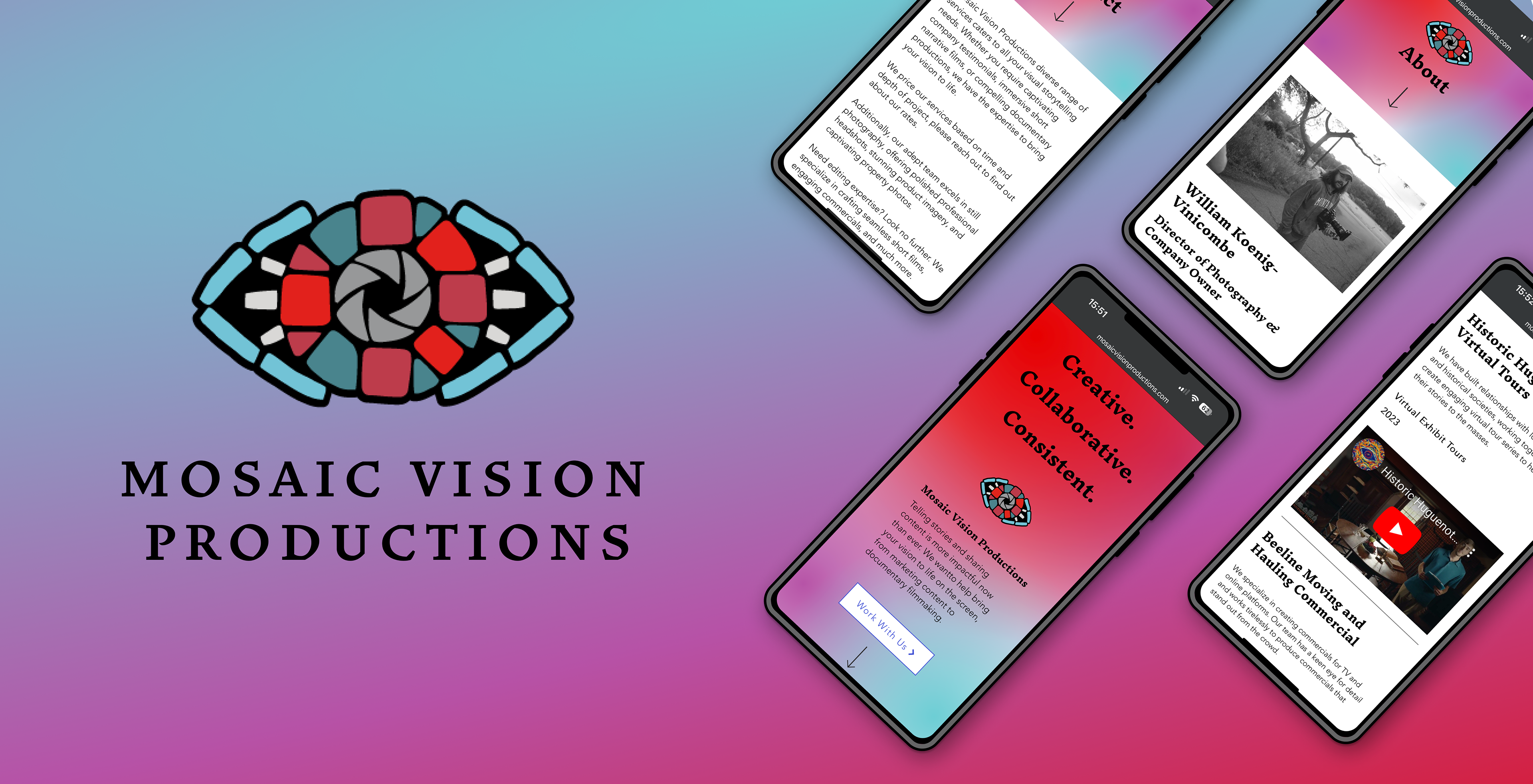Hero image with logo and four phone mock ups