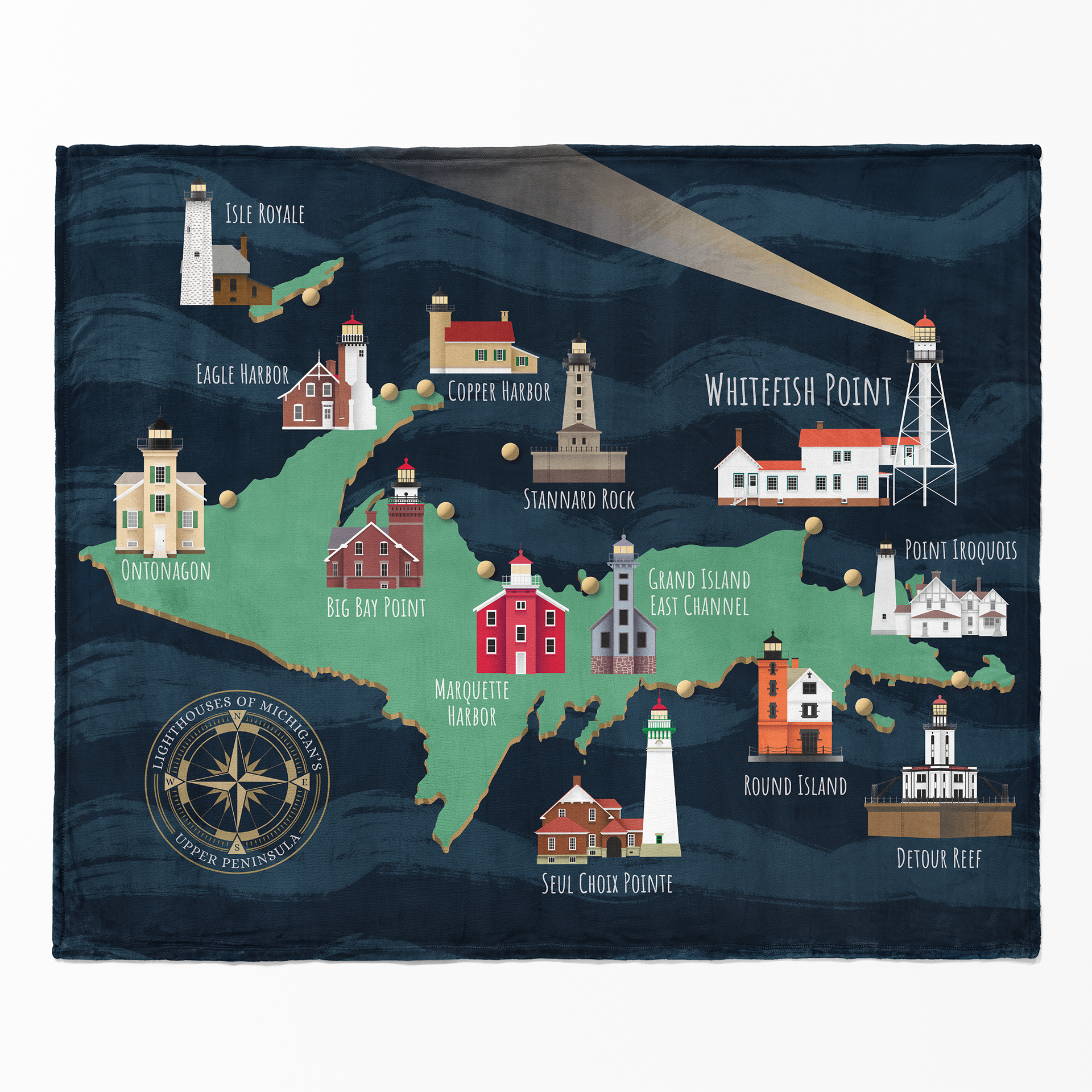 Final design shown on a 60"x50" fleece throw blanket.