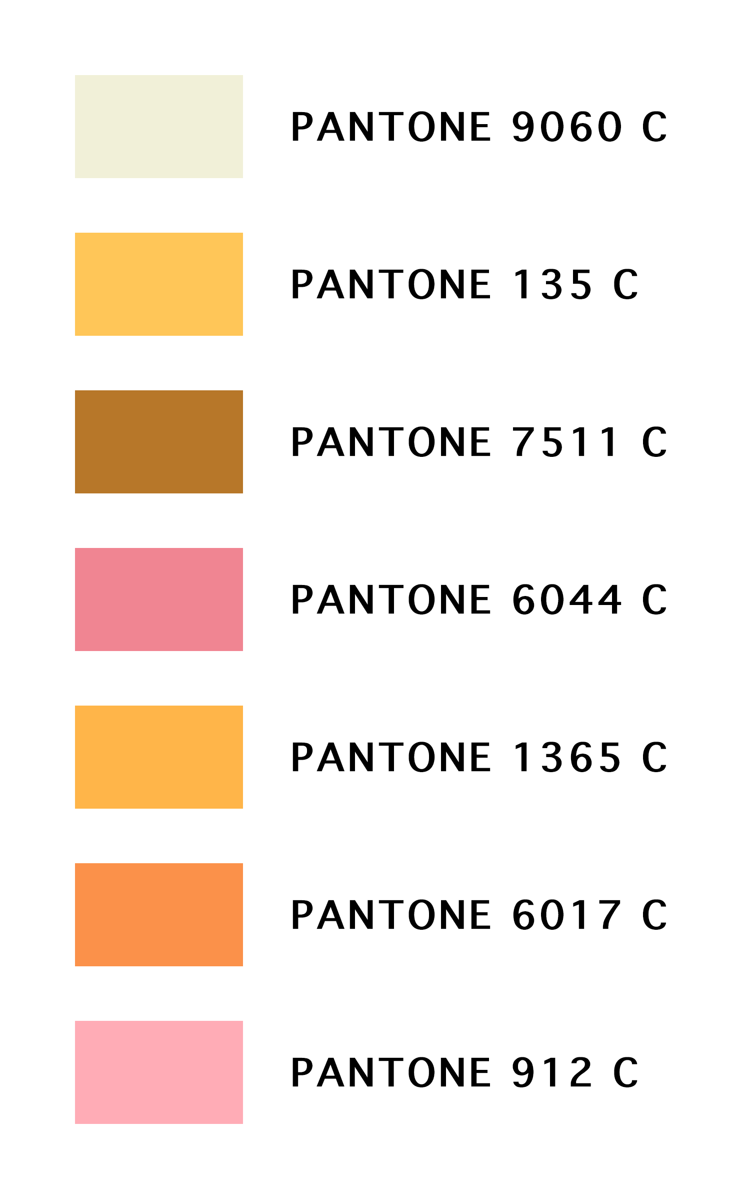 Pantone Colors Used