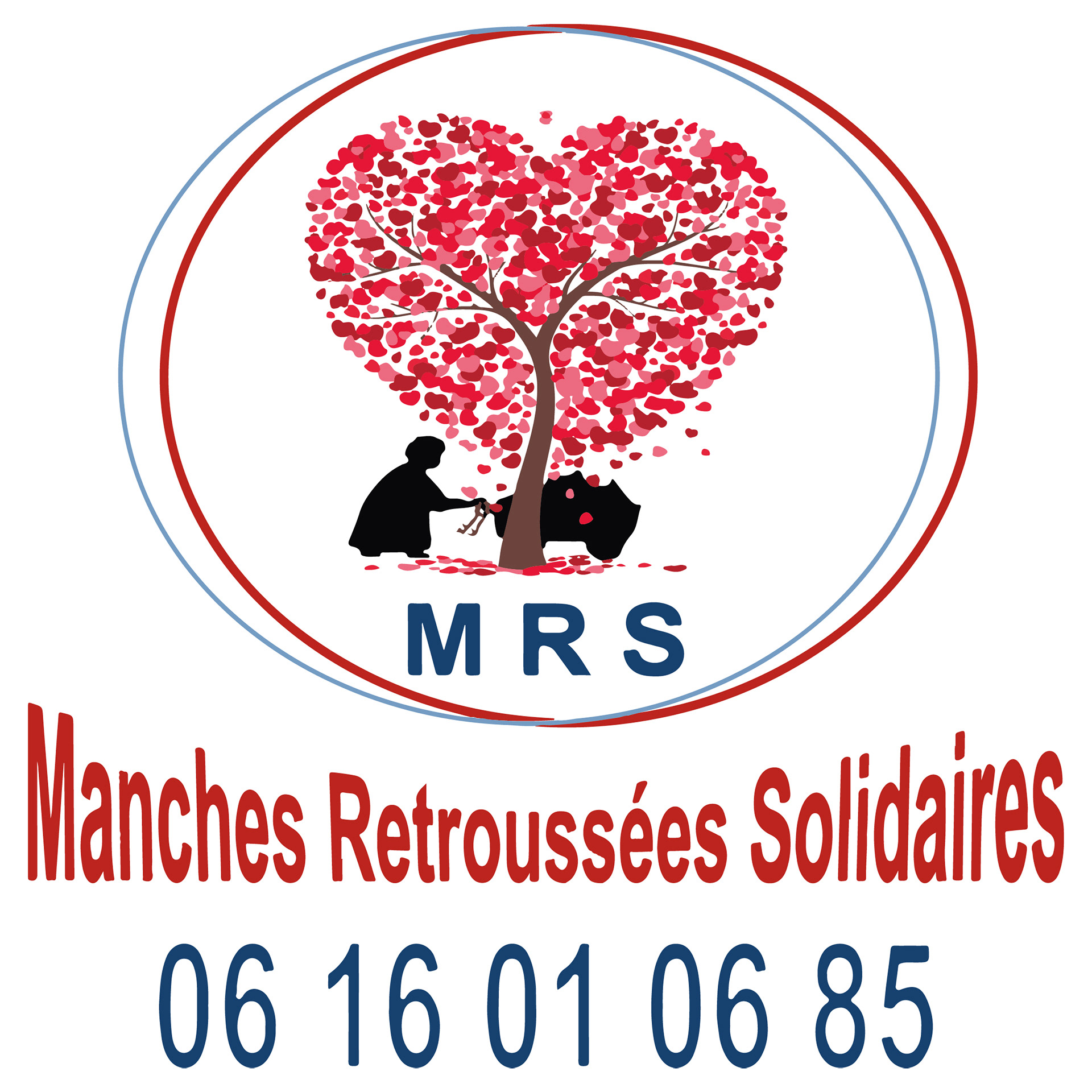 Logo réalisé pour l'association Les manches Retroussé Solidaires à partir du dessin d'un bénévole