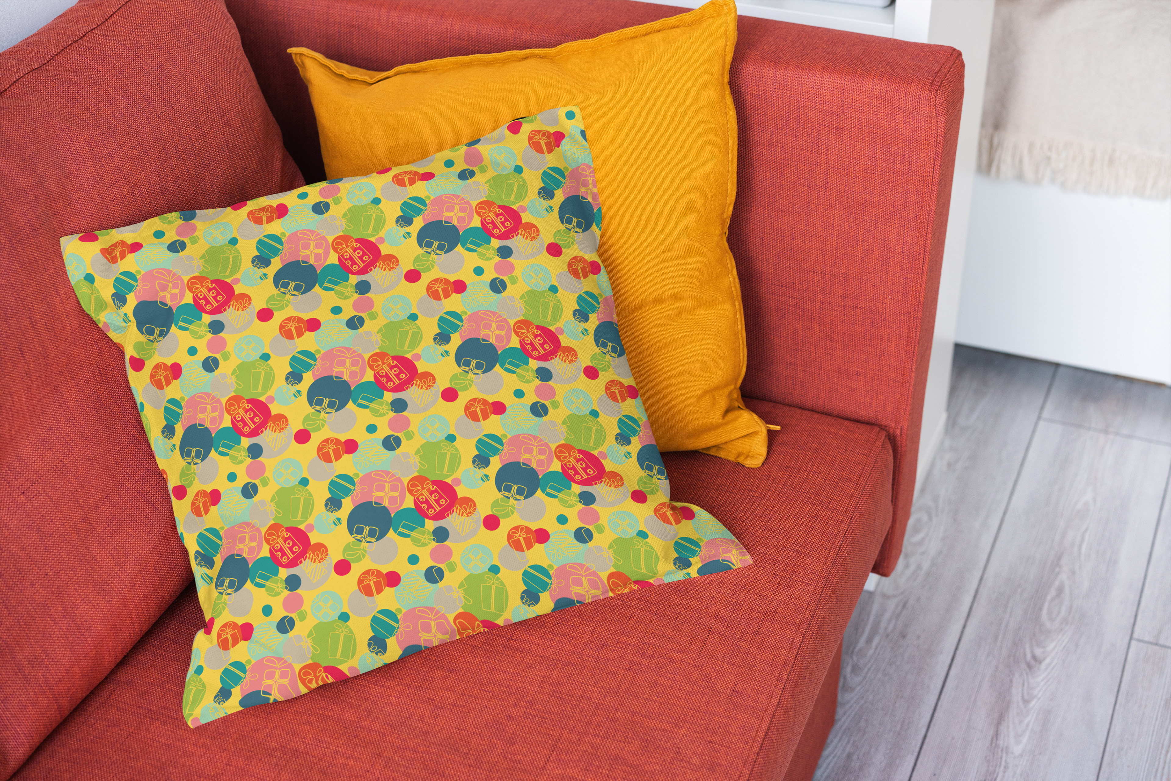 Throw Pillows featuring Confetti Christmas print