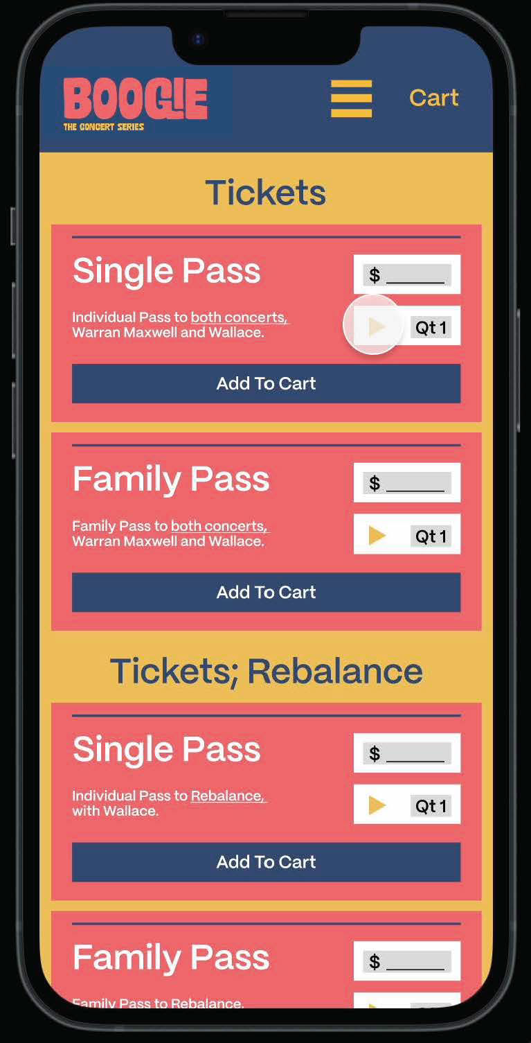 Website tickets page