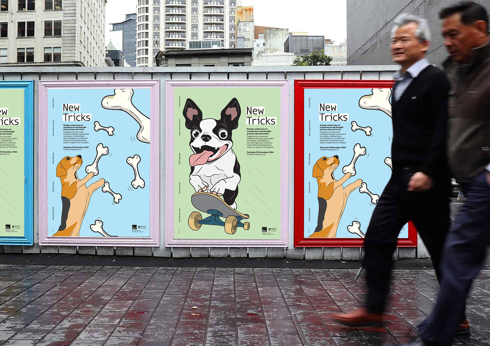 Posters advertising the design conference