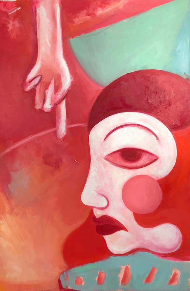 Silhouette of a Mind Charade, oil on canvas, 24"x36", 2018