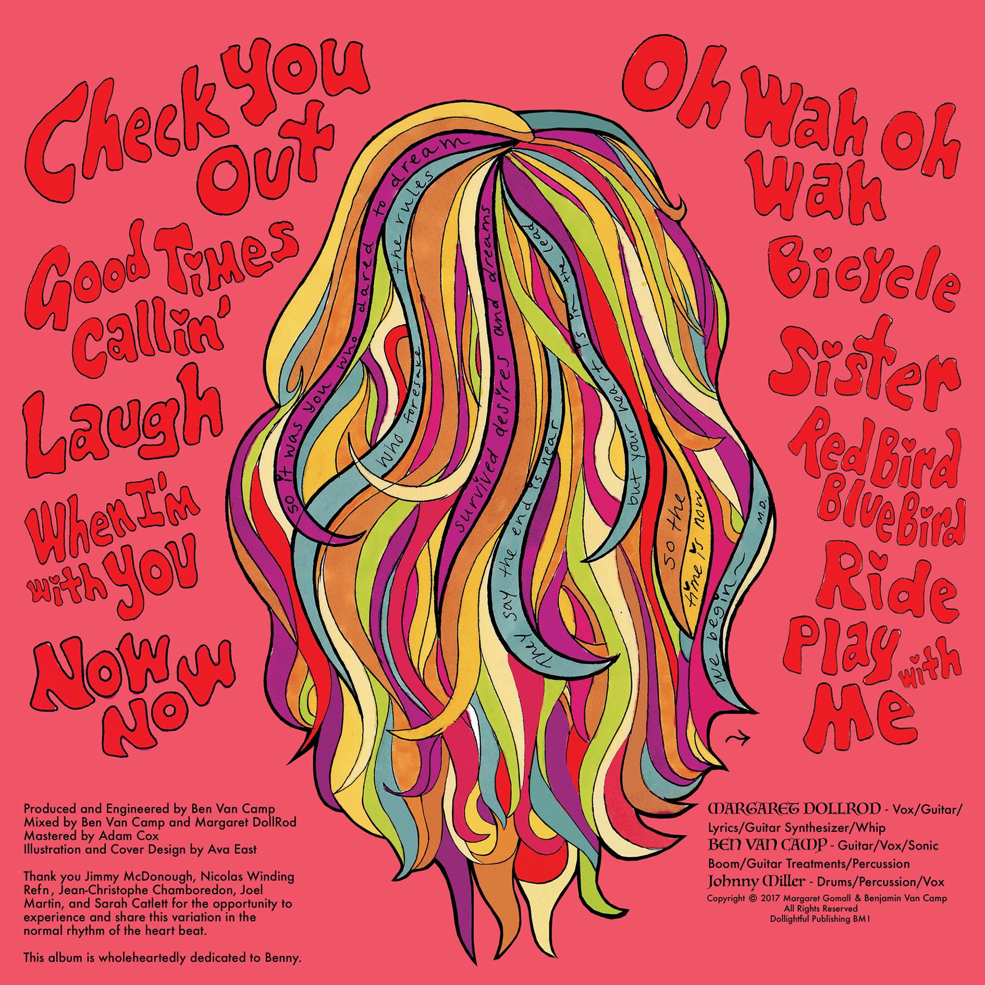 [BACK COVER] Margaret DollRod's Heartthrob Chassis "Arrythmia" LP, 2018.