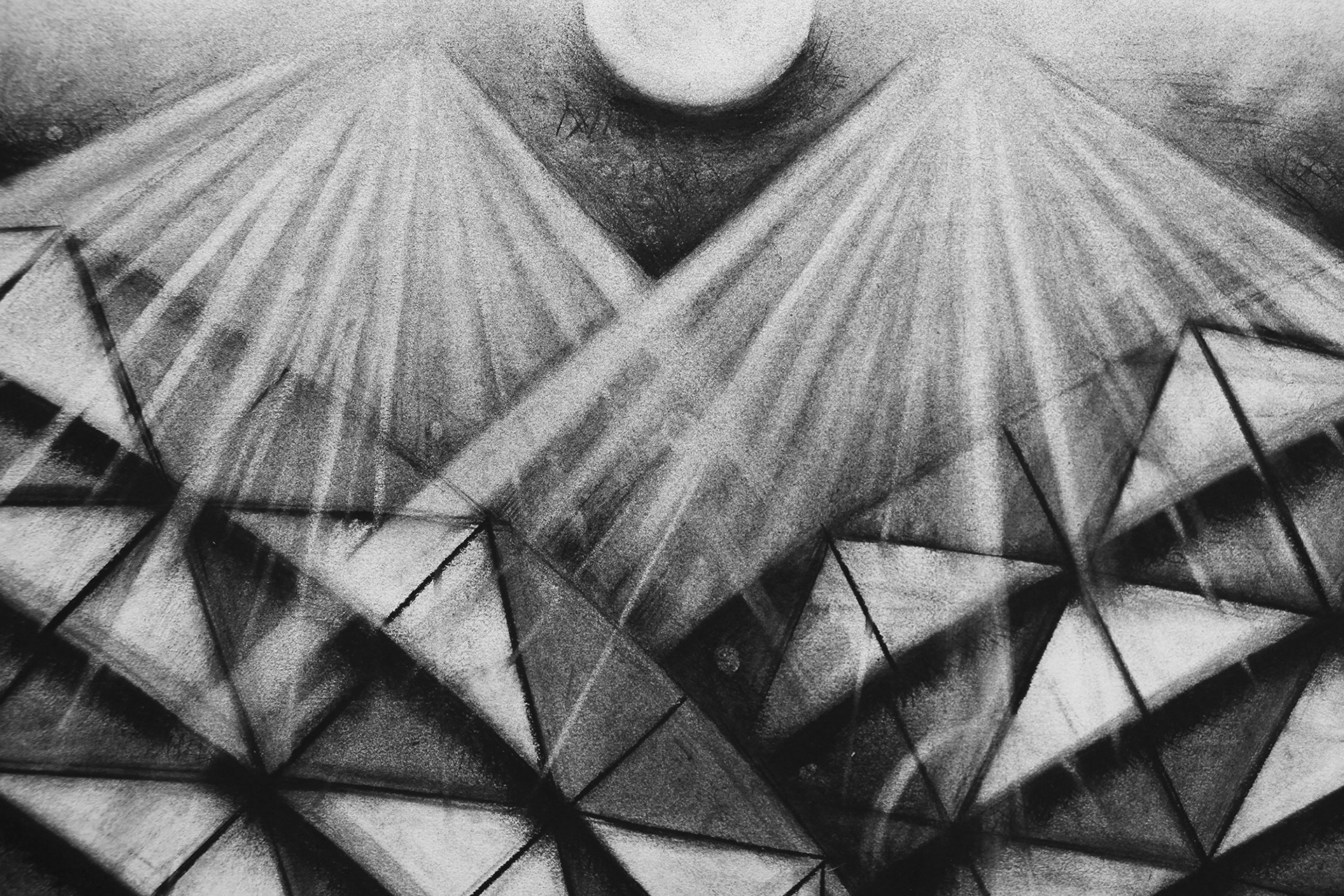 [DETAIL 1] Not Yet But To Be (A Fever Dream), 23”x29”, charcoal on paper, 2021-2022.