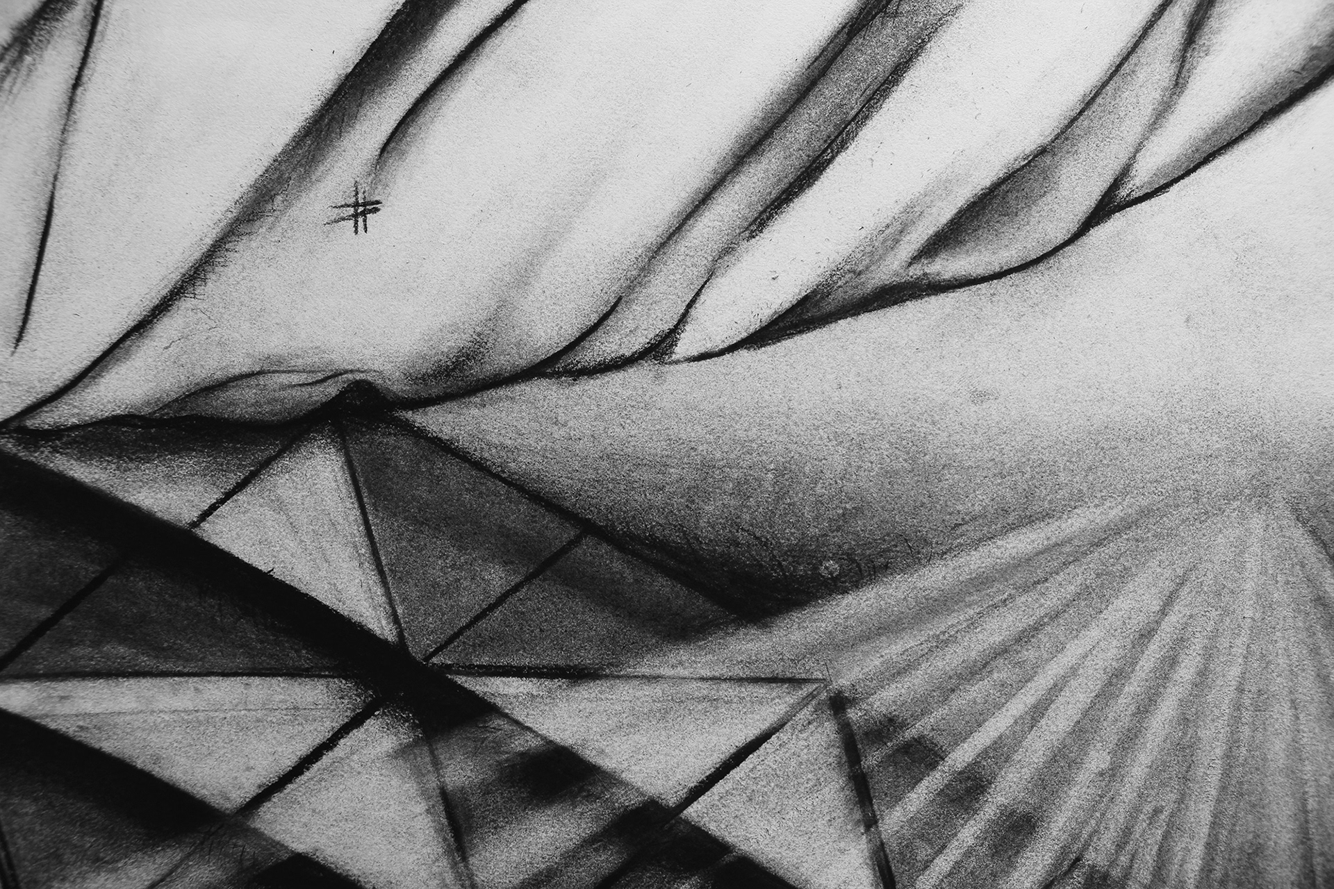 [DETAIL 3] Not Yet But To Be (A Fever Dream), 23”x29”, charcoal on paper, 2021-2022.