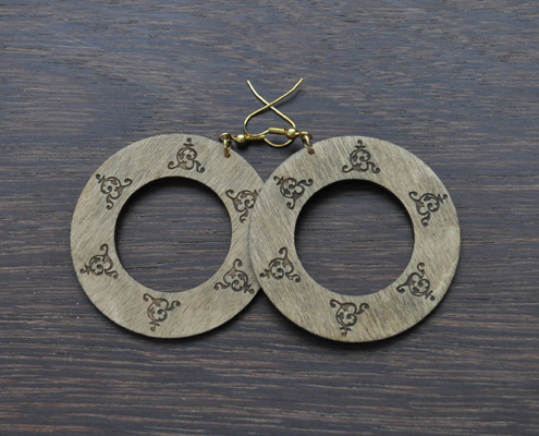 Wood engraved hoops £4.95