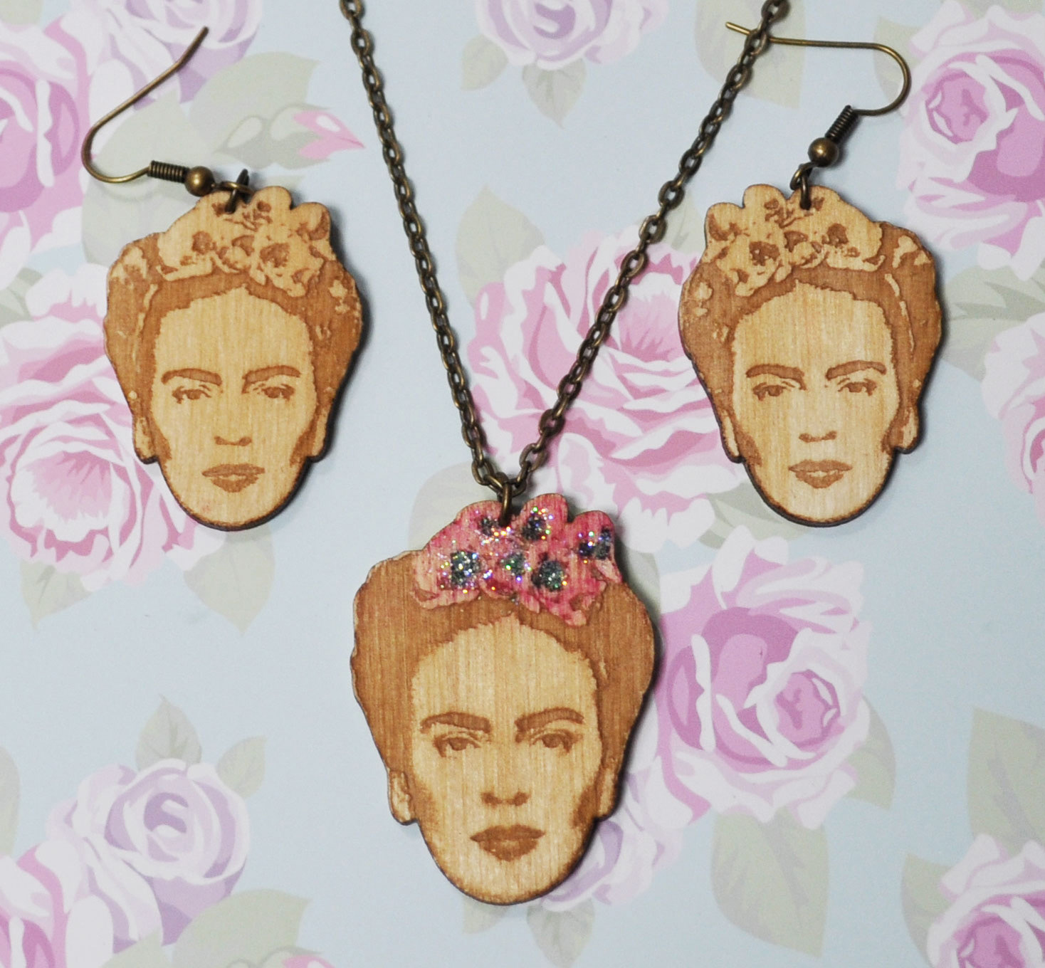 Frida head earrings £4.95   Frida head pendant £4.95