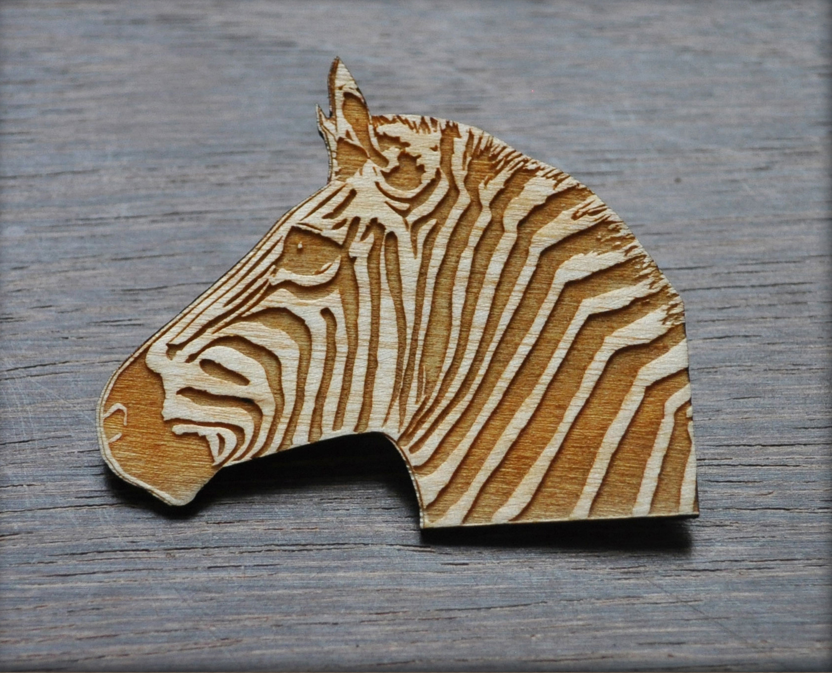 Zebra brooch wood £4.95