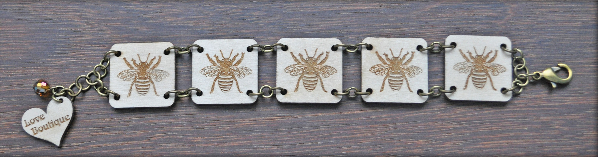 Bee bracelet wood £7.95