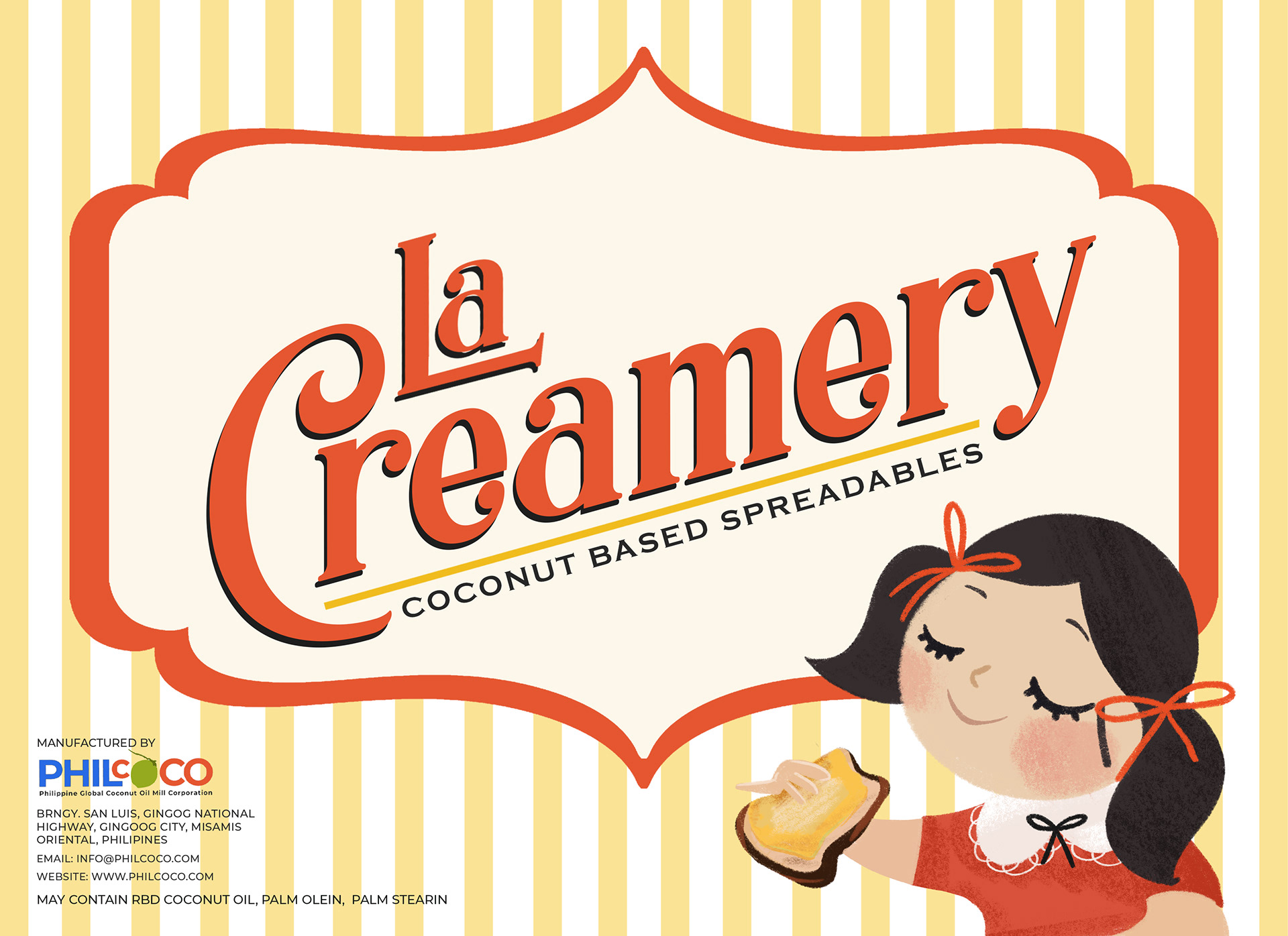 Philcoco La Creamery Spread Packaging Label