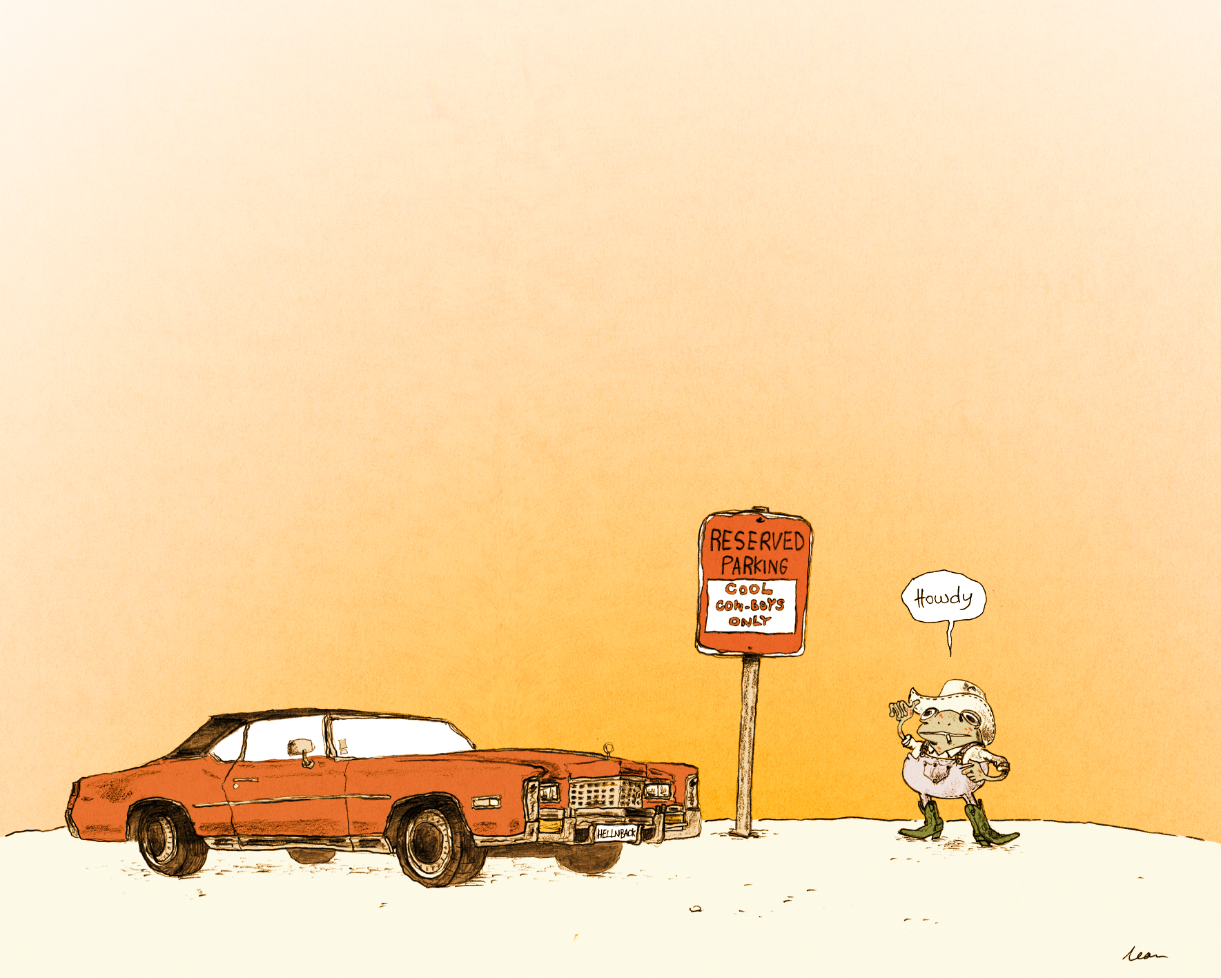 illustration "howdy" > crayon et photoshop