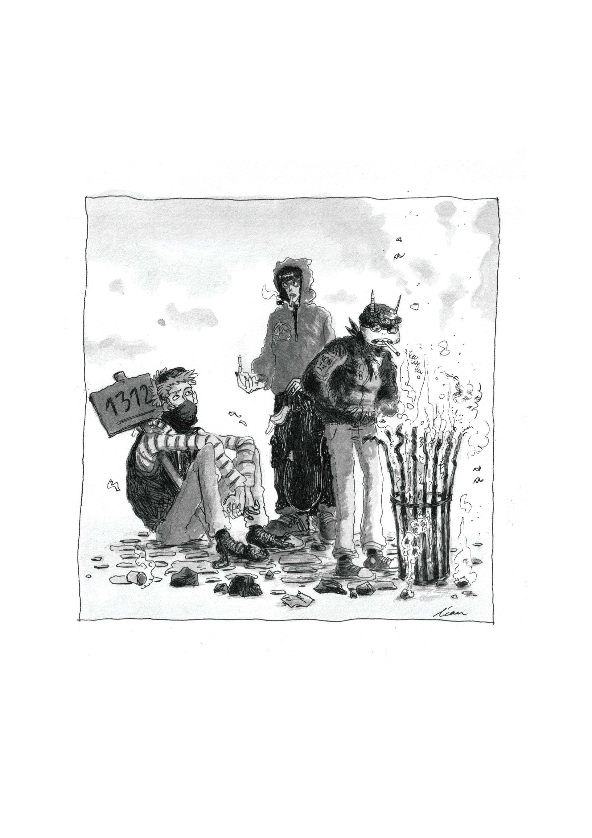 illustration > exposition galerie Wyrd 2023, stylo et encre de Chine