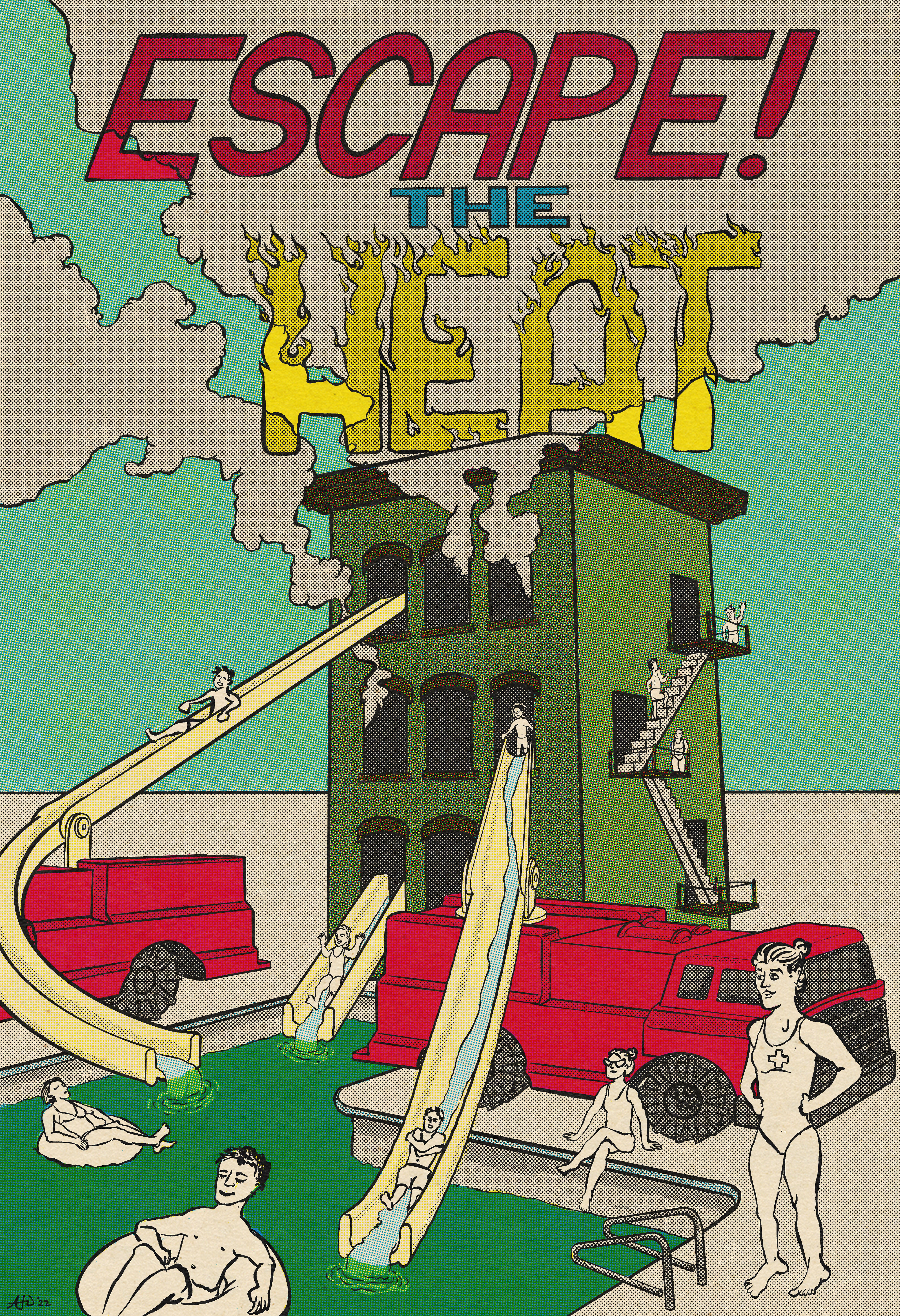 "Escape The Heat" Poster for Fictional Waterpark