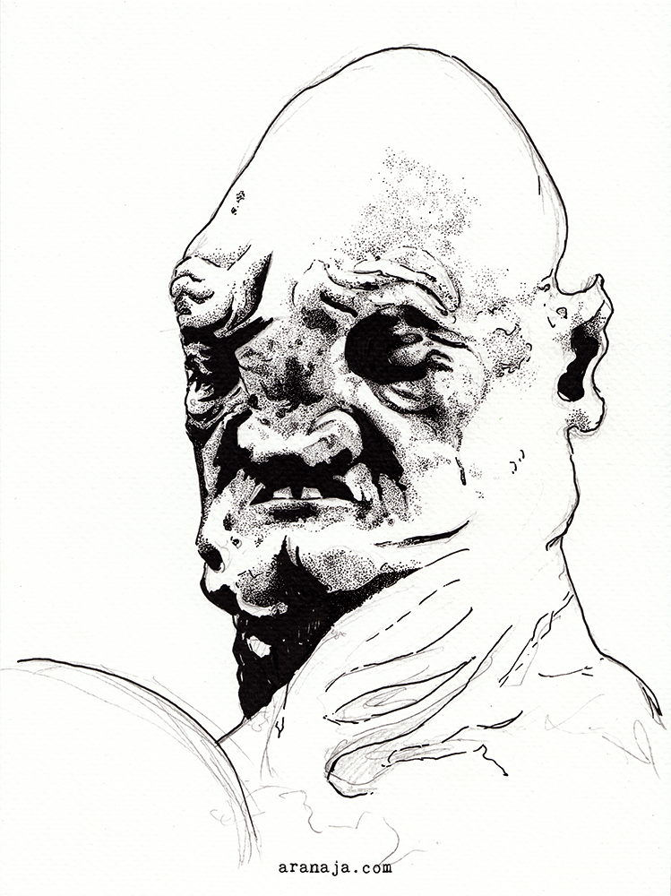 Inktober 2018 day 24: Random monster 5 (Hellboy)
