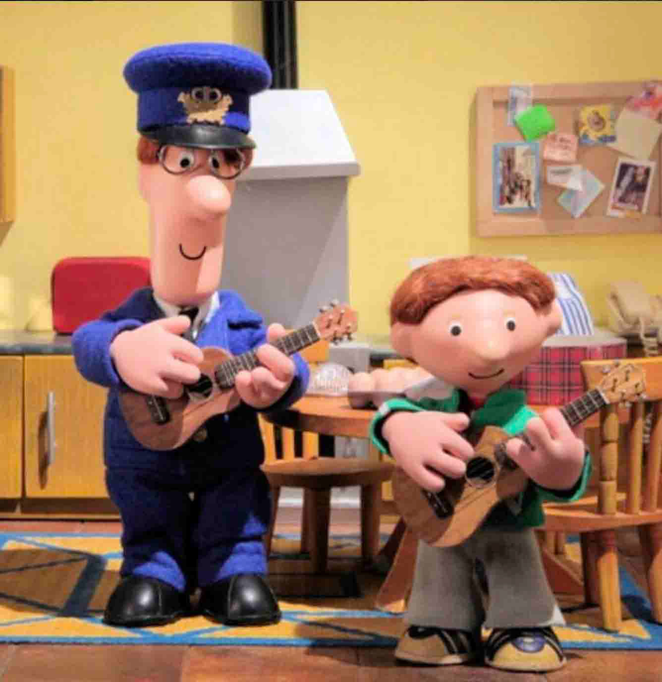 Pat playing ukulele