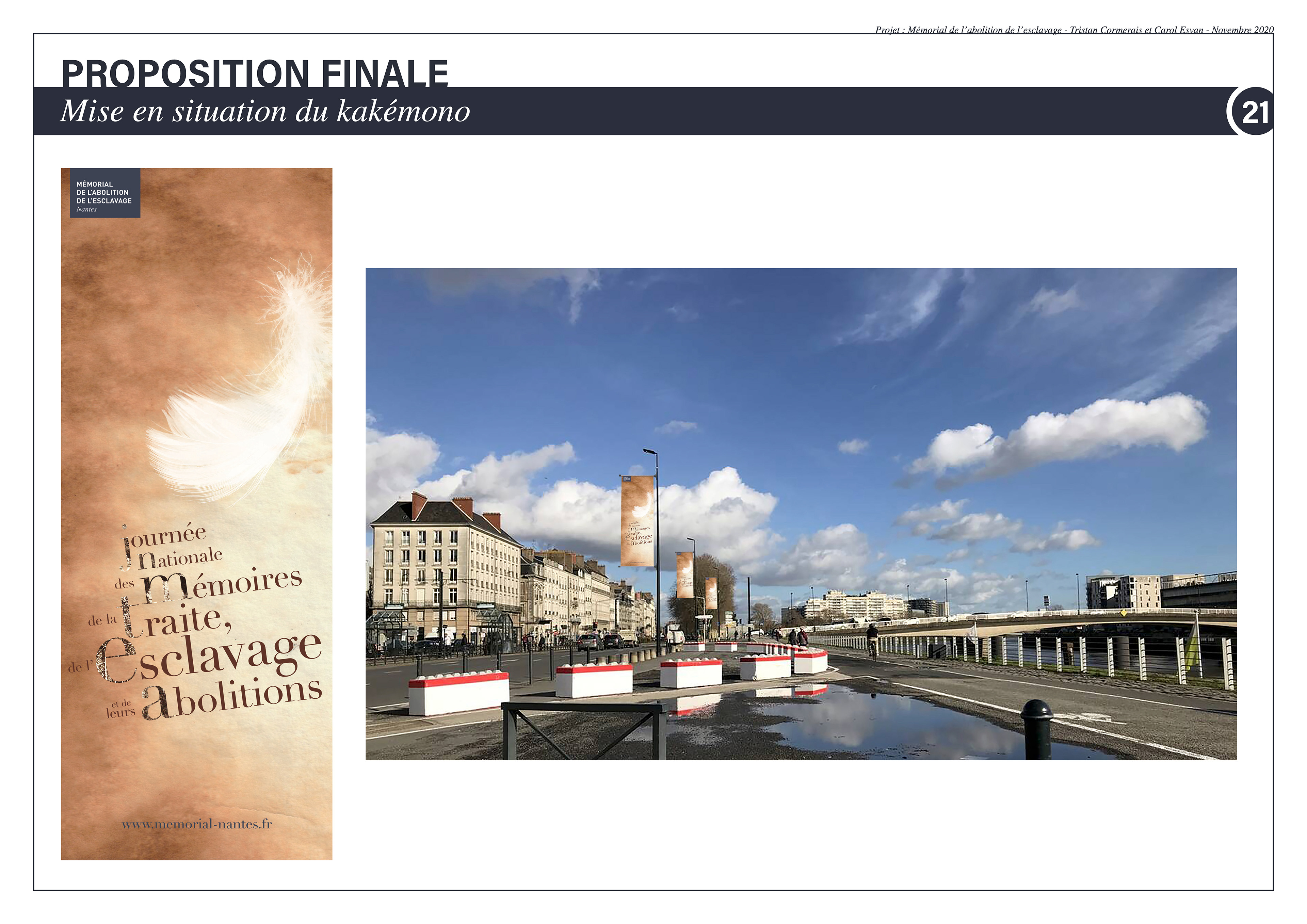 Proposition finale et mise en situation du kakémono