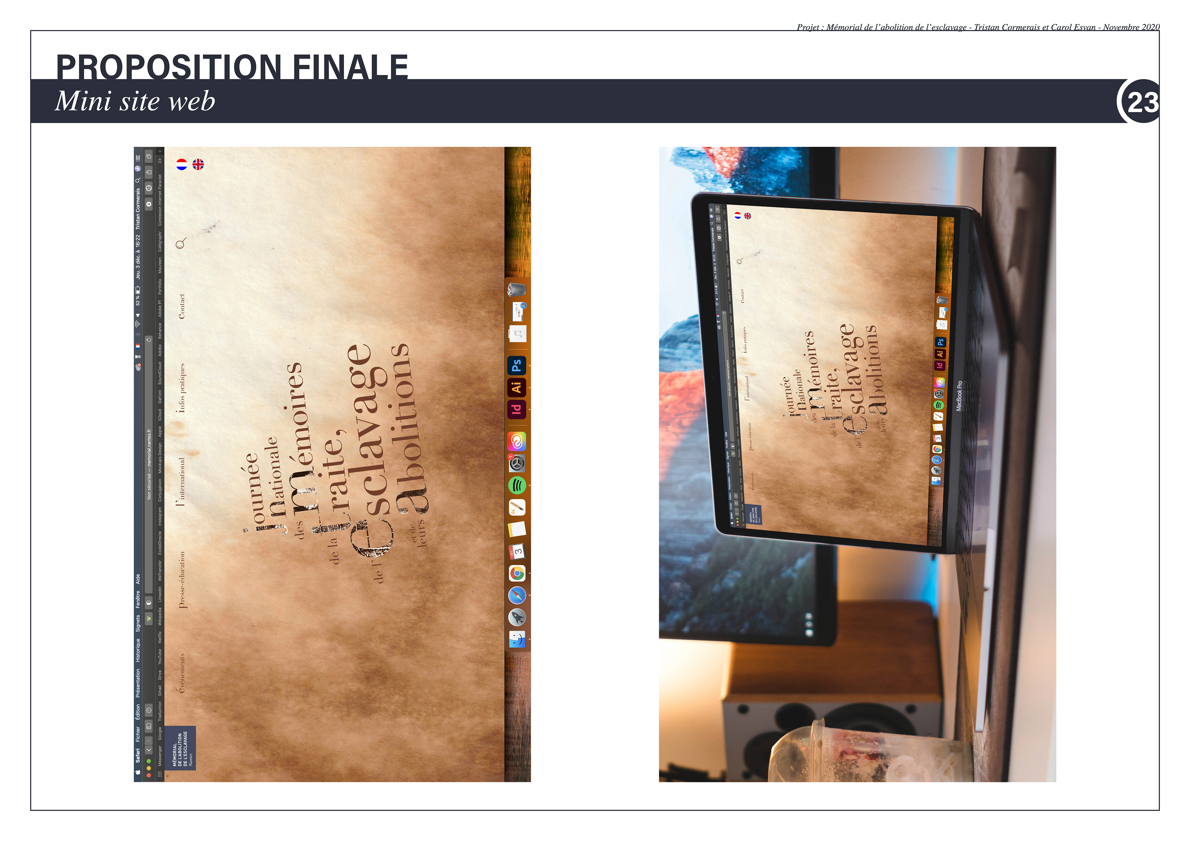 Proposition finale pour le site web