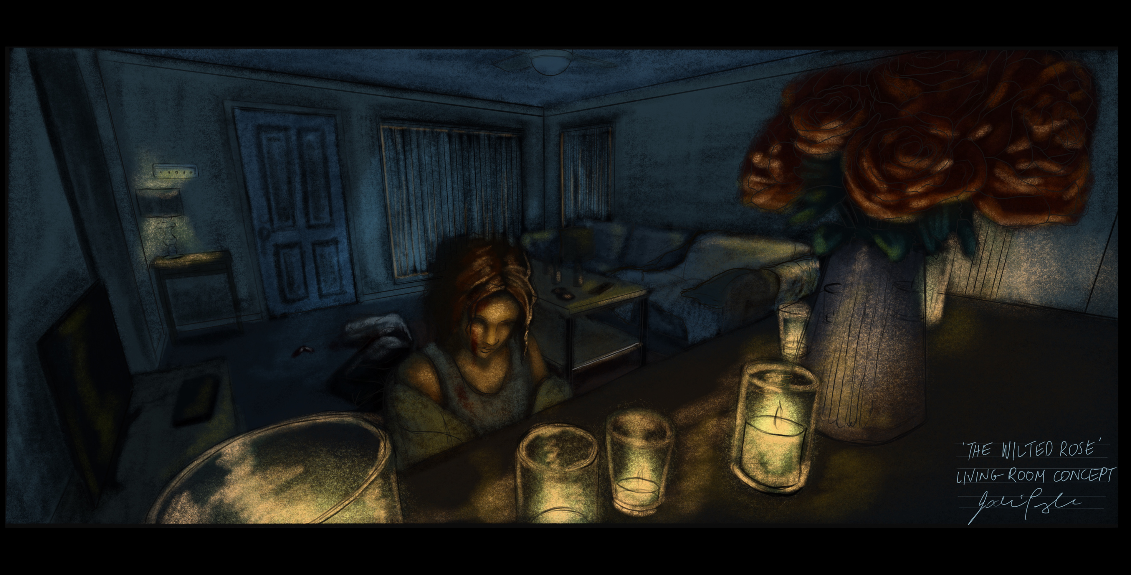 'The Wilted Rose' - Concept Art - Living Room Concept