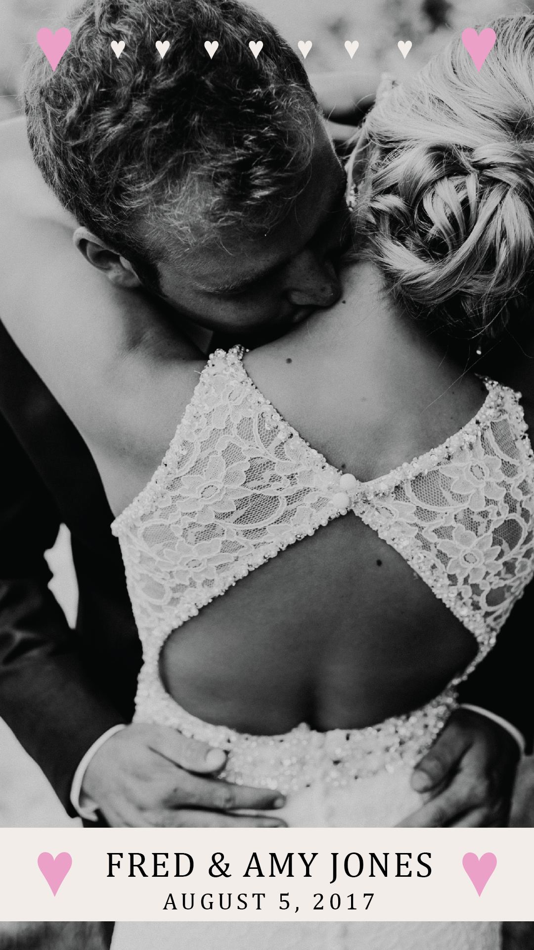 Snapchat geofilter design for a wedding in context.