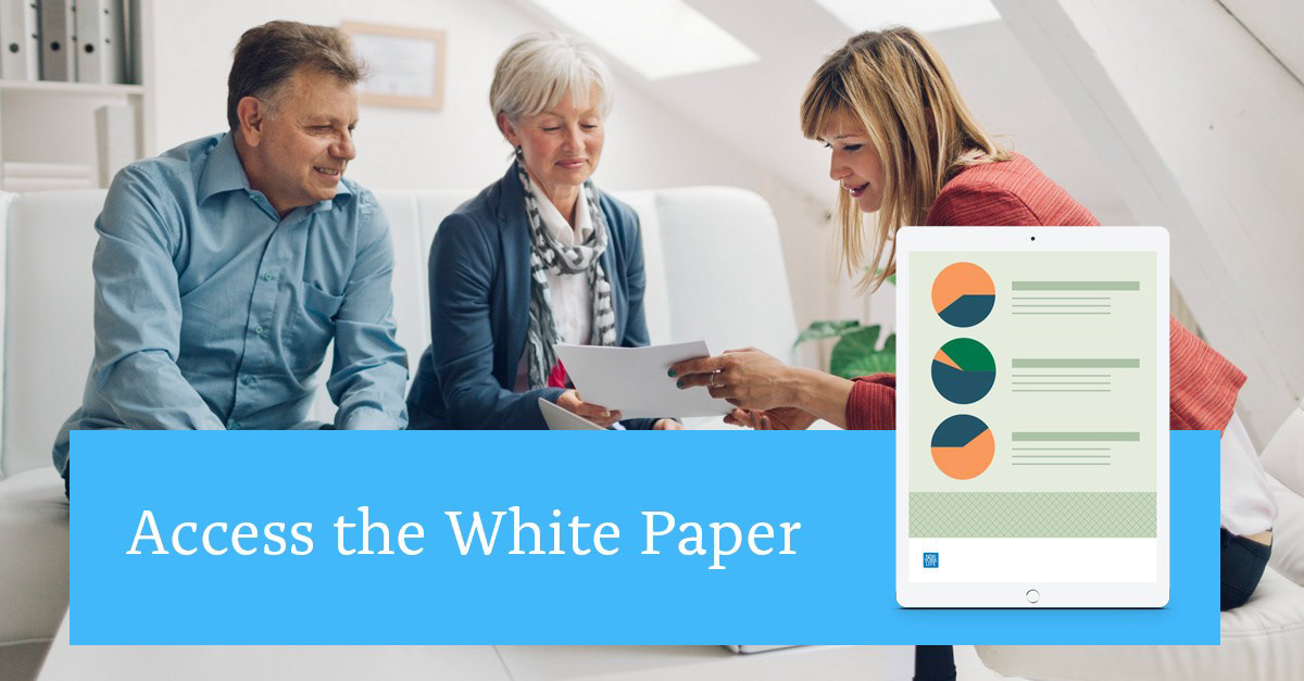 Supporting LinkedIn advertisement graphic to drive financial advisors to download a white paper. (Additional copy surrounded the LinkedIn ad with more context)