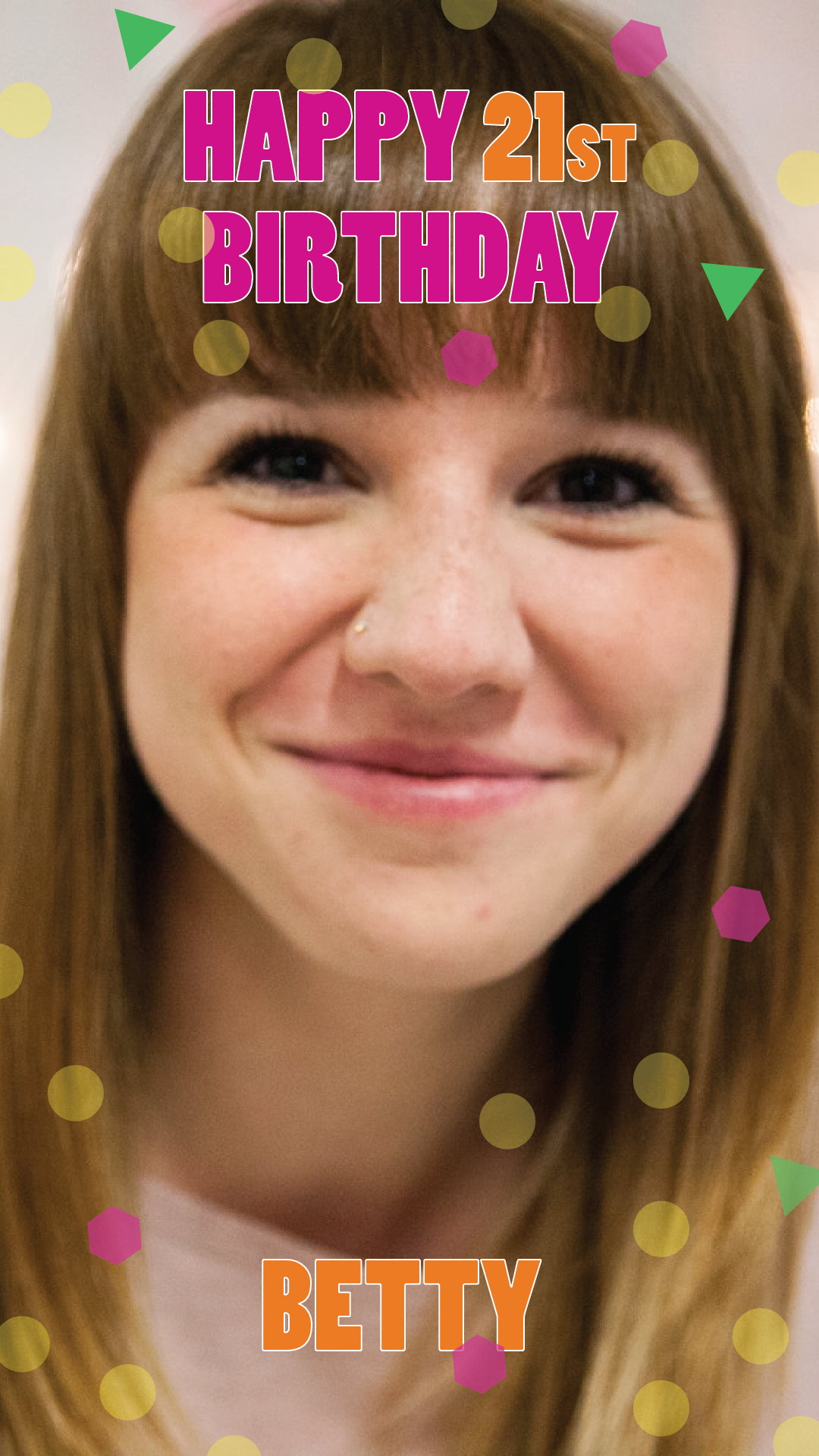 In context- Snapchat geofilter design for a birthday party.