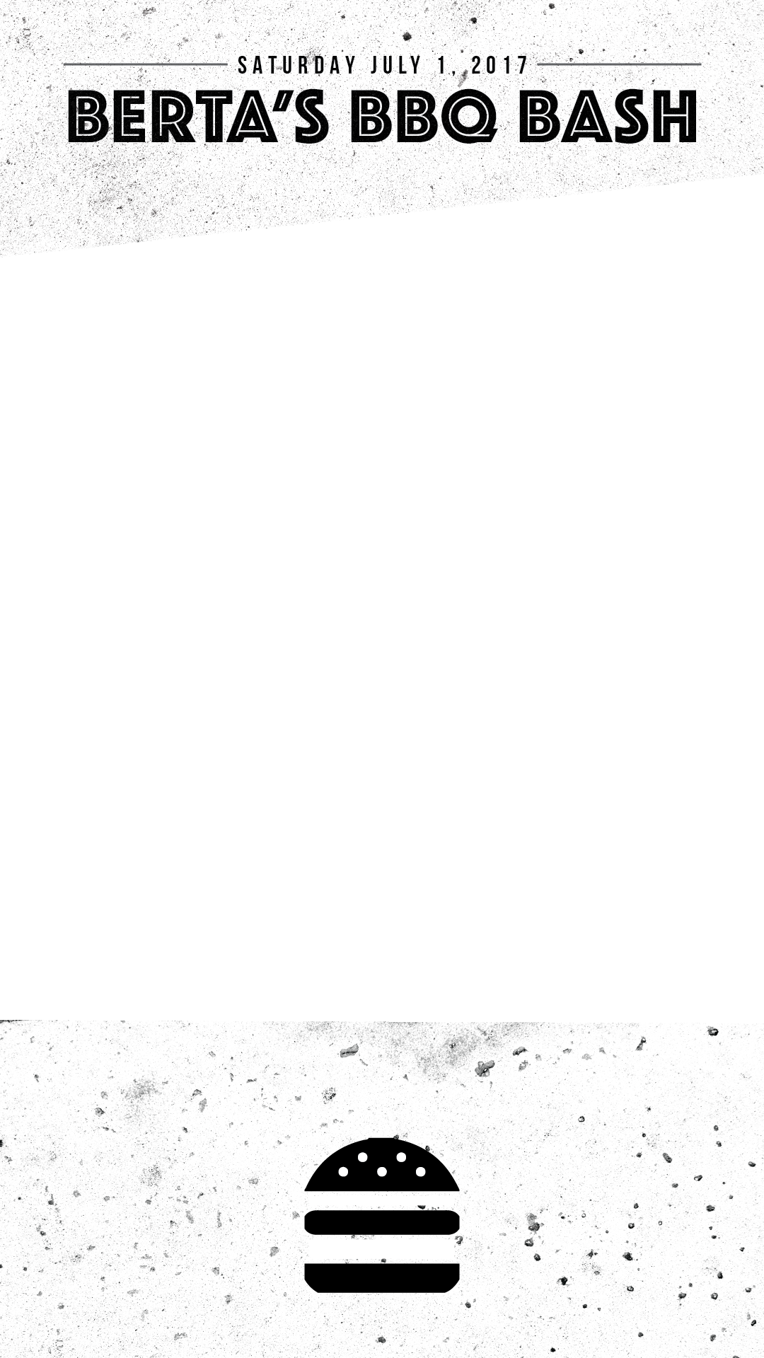 Snapchat geofilter design for a BBQ bash. 