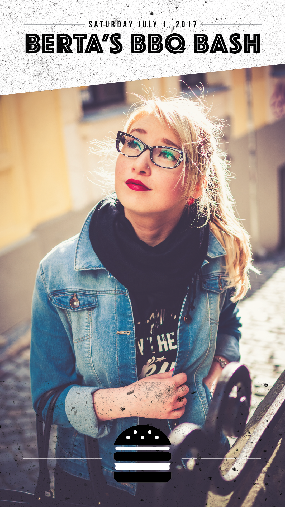 In context- Snapchat geofilter design for a BBQ bash. 