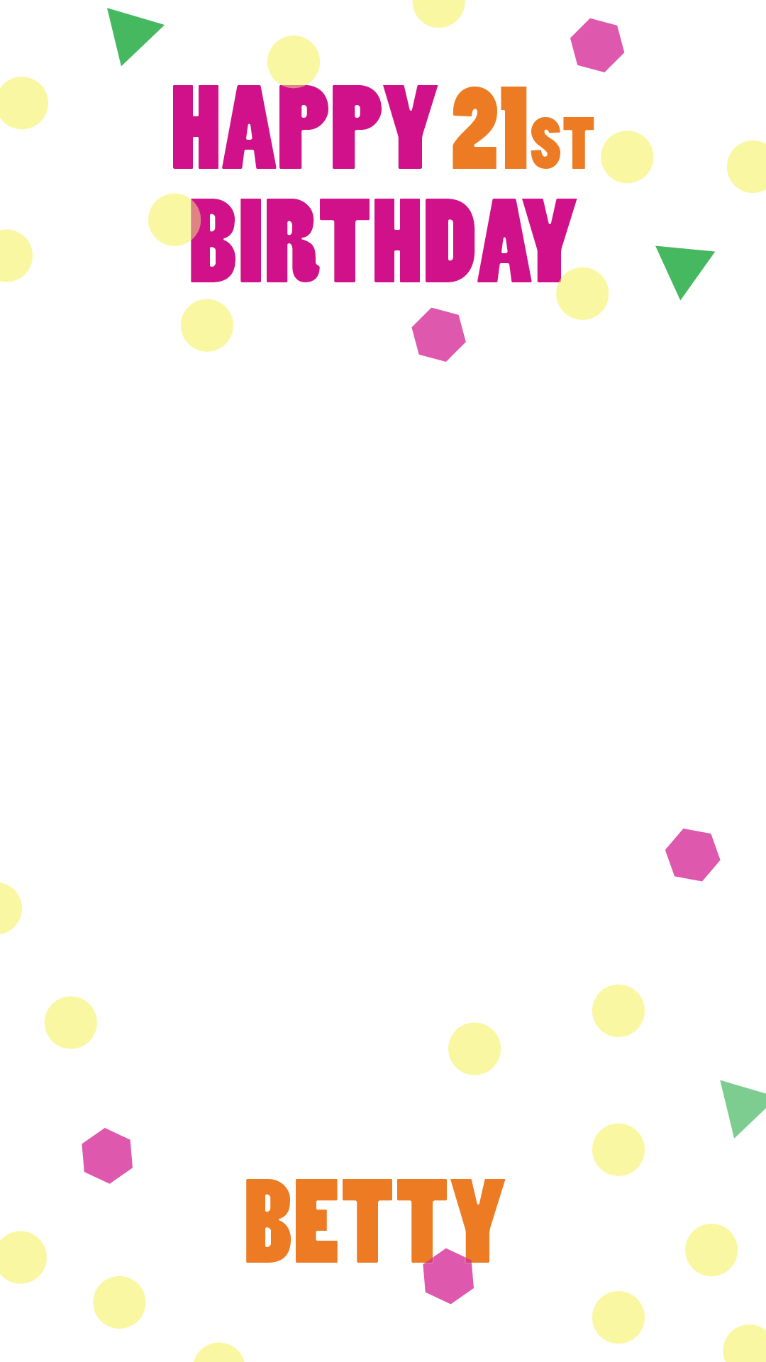 Snapchat geofilter design for a birthday party.