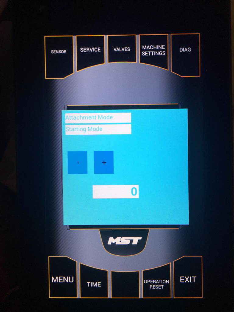 Machine Settings Screen