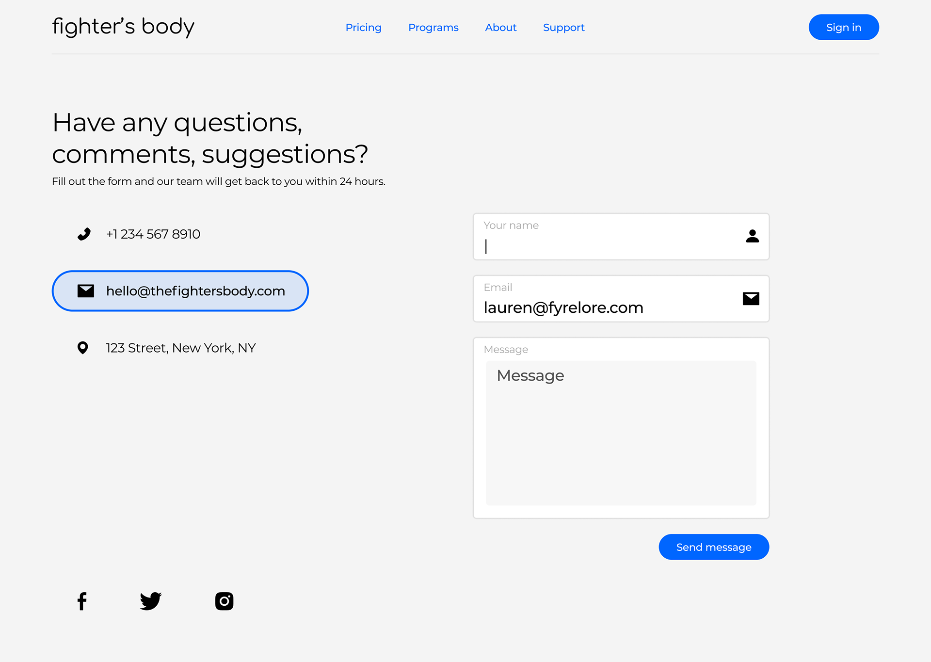 Contact Us - LoFi/Wireframe