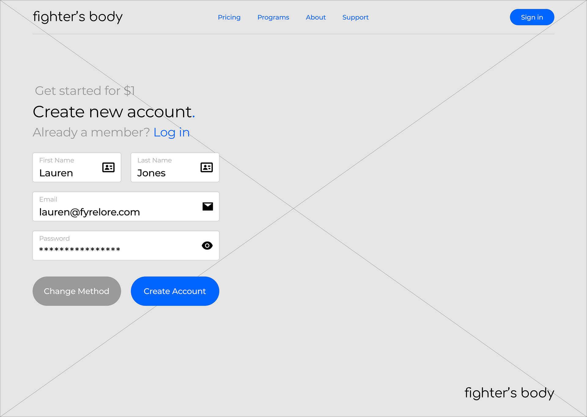 Sign Up - LoFi/Wireframe