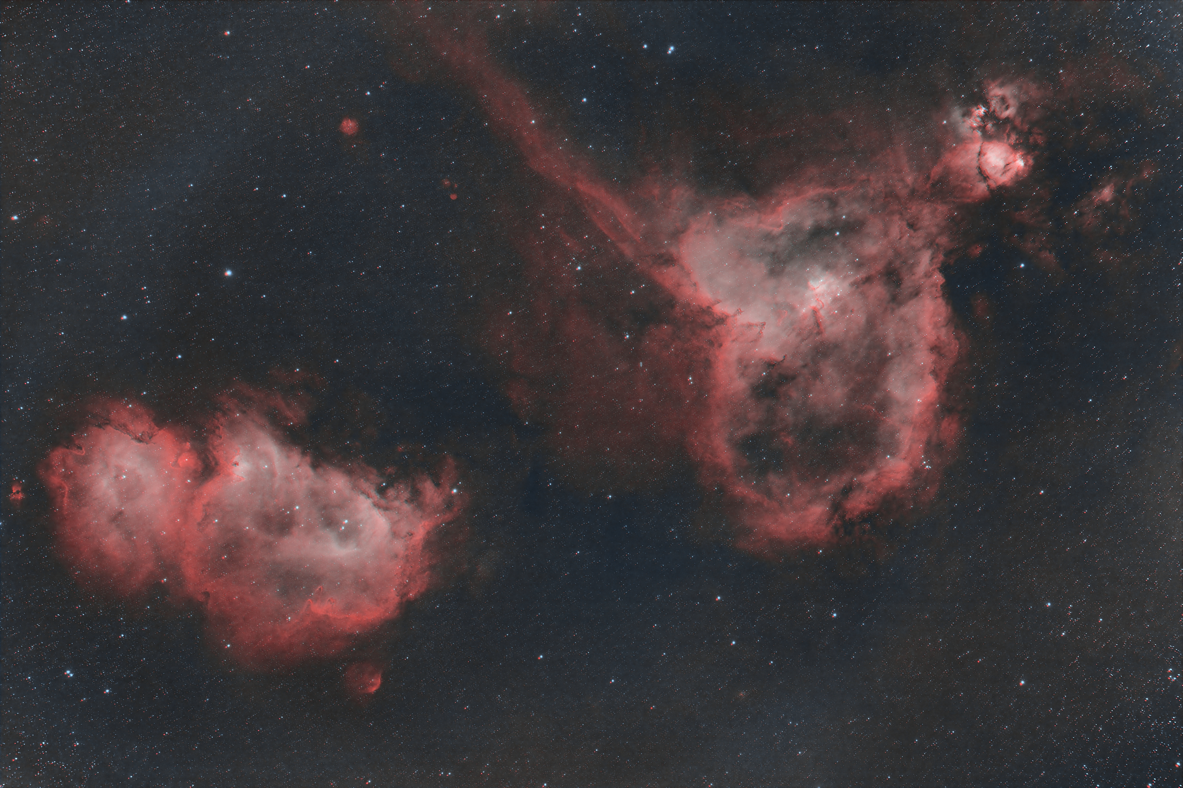Nebulosa del Corazón y Nebulosa del alma. HOO.