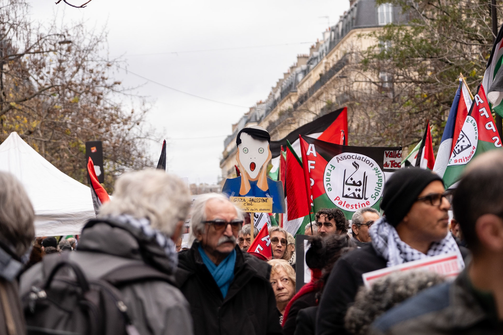 Paris for Palestine, gathering of multiple associations in solidarity with Palestine, Place de la Republique down to boulevard Voltaire, Paris, France, November 29th, 2025, by Maria Kalafatsi