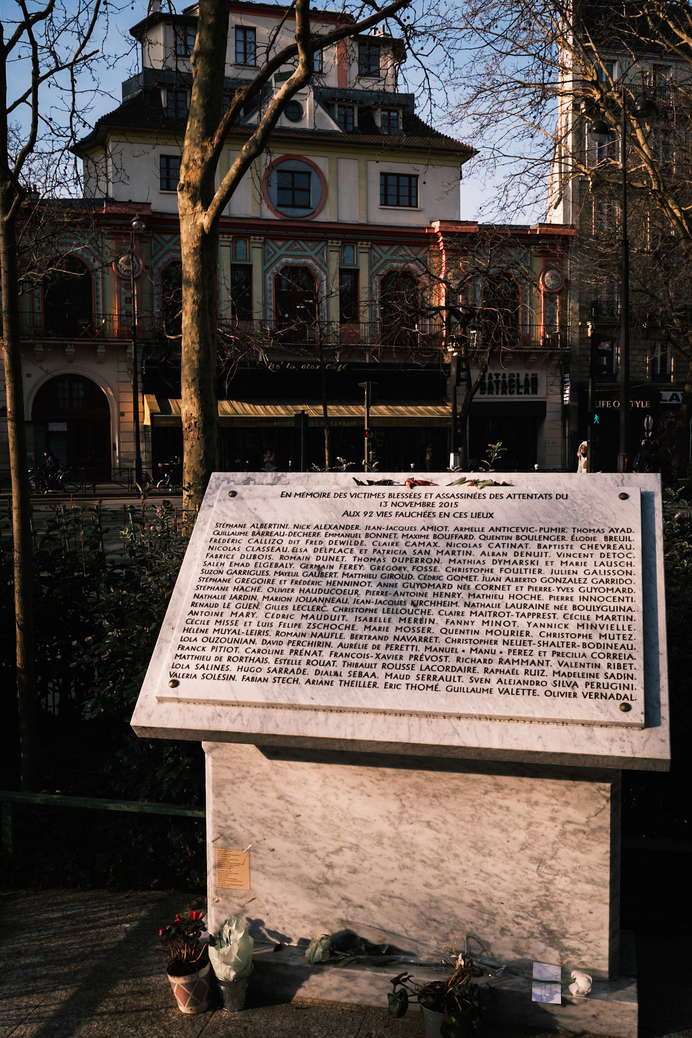 A glimpse of May Picqueray park, in front of Bataclan Concert Hall, February 2025, by Maria KALAFATSI