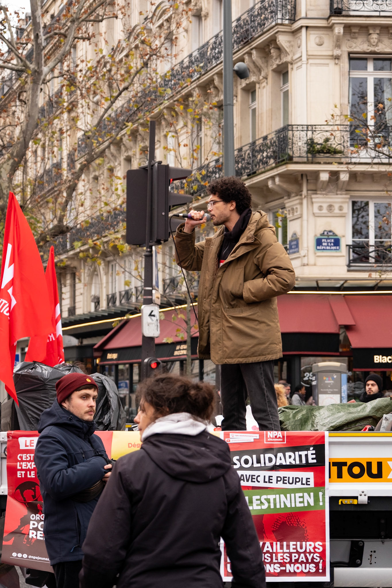 Paris for Palestine, gathering of multiple associations in solidarity with Palestine, Place de la Republique down to boulevard Voltaire, Paris, France, November 29th, 2025, by Maria Kalafatsi