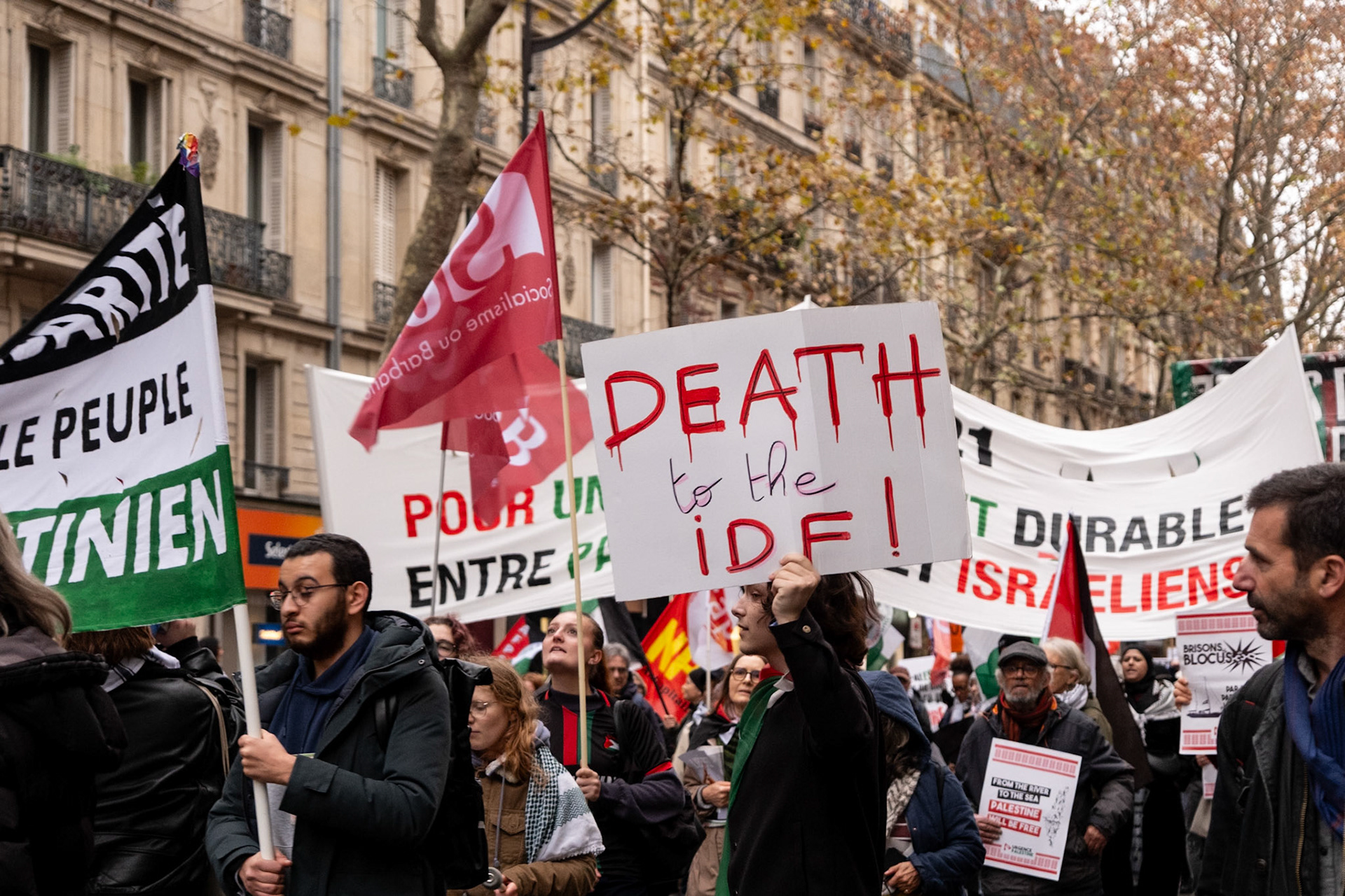 Paris for Palestine, gathering of multiple associations in solidarity with Palestine, Place de la Republique down to boulevard Voltaire, Paris, France, November 29th, 2025, by Maria Kalafatsi