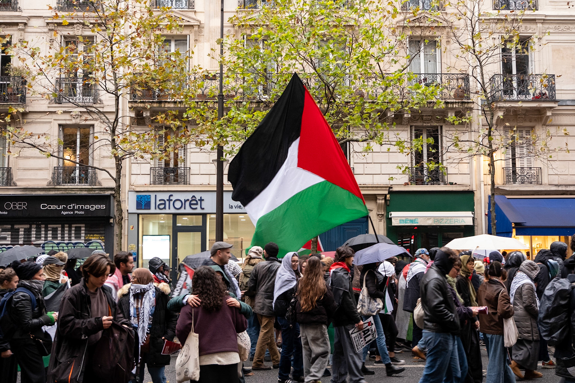 Paris for Palestine, gathering of multiple associations in solidarity with Palestine, Place de la Republique down to boulevard Voltaire, Paris, France, November 29th, 2025, by Maria Kalafatsi