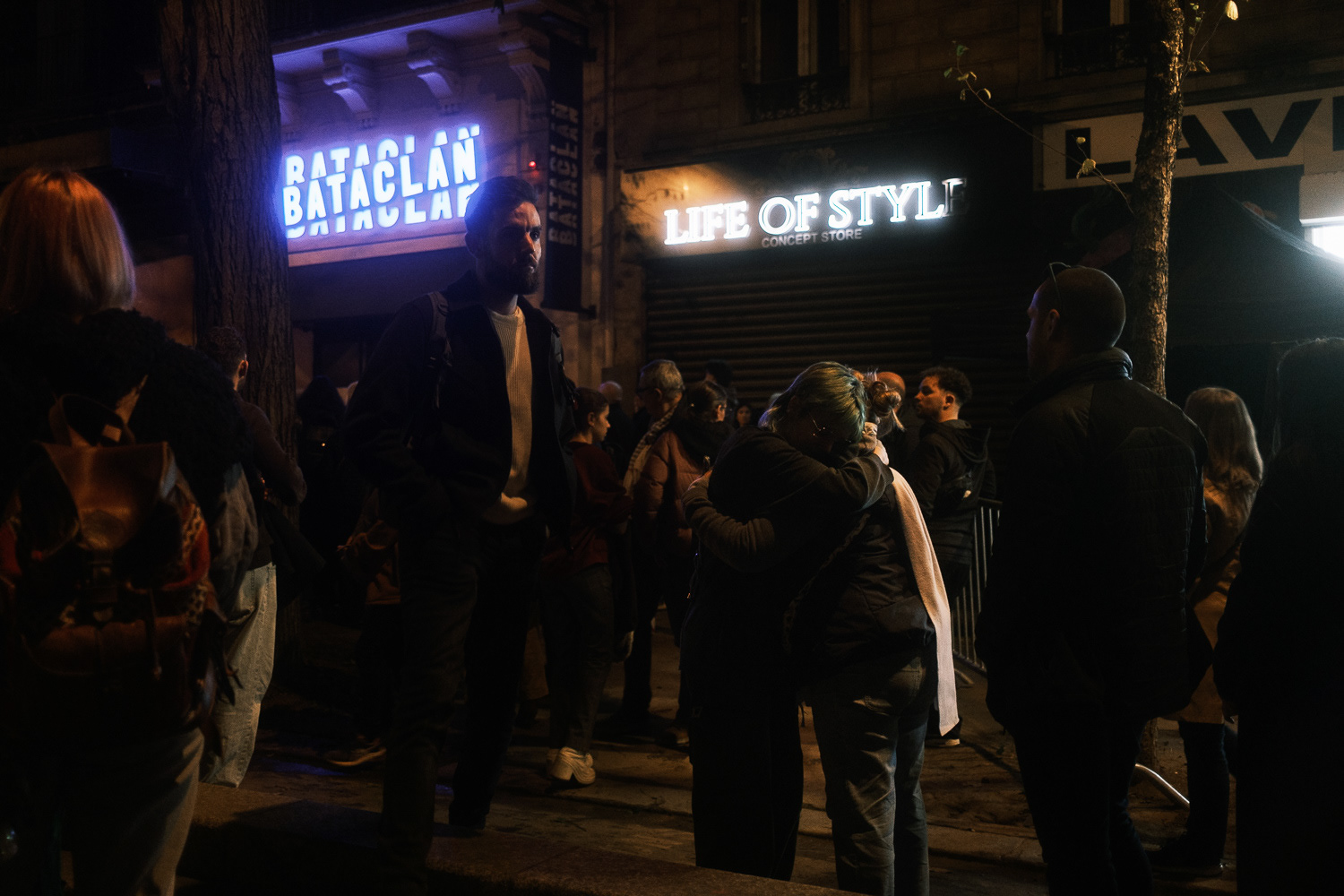 People paying their respects in front of Bataclan, the music concert hall that was attacked during the terrorist attacks in Paris, on November 13th 2015. Paris, France, 13th of November 2025