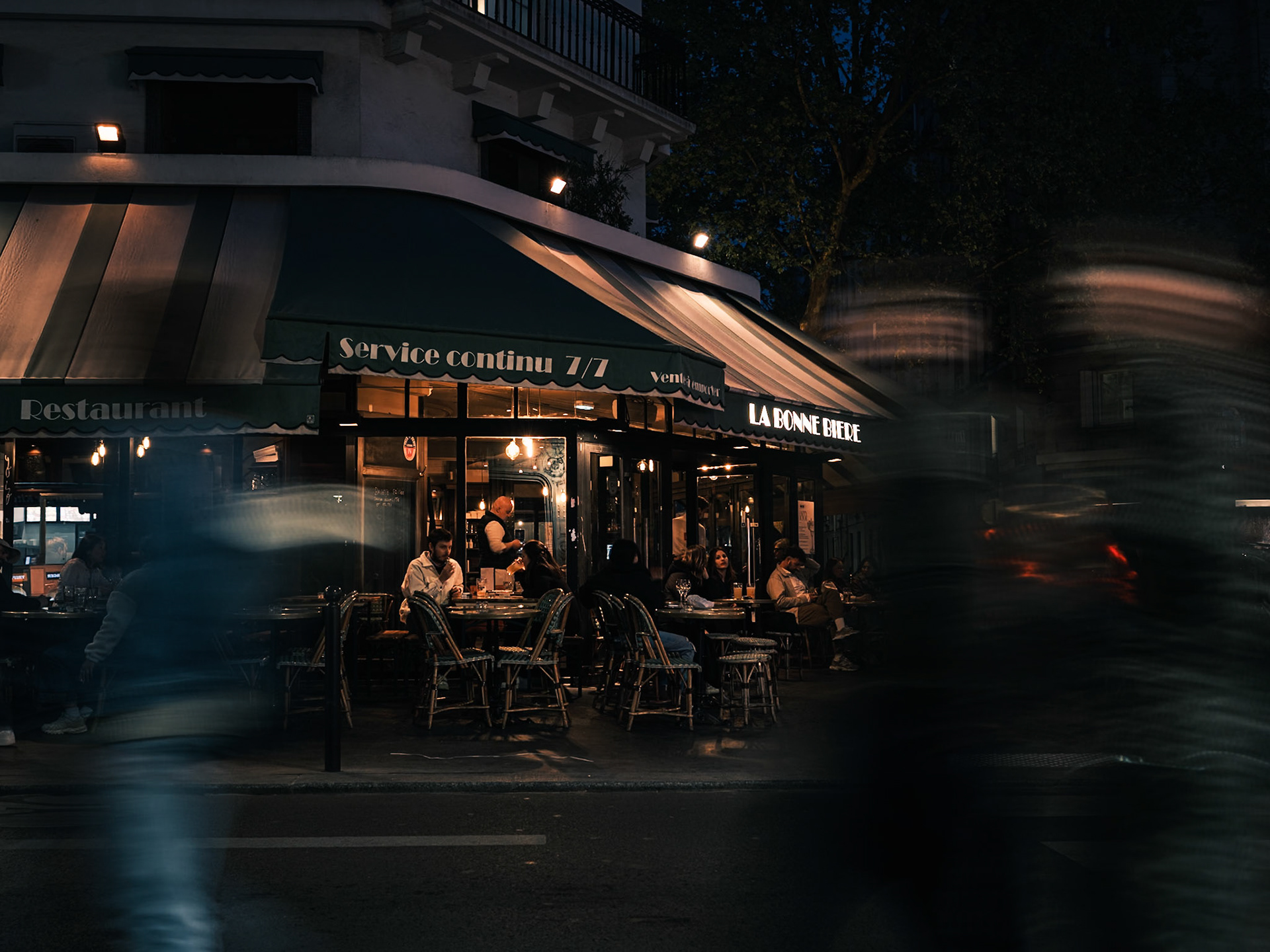 Brasserie La Bonne Biere in the 11th arrondisement of Paris, one of the 6 brasseries that were attacked during the terrorist attack of November 13th 2015. April 16th 2025, by Maria KALAFATSI.