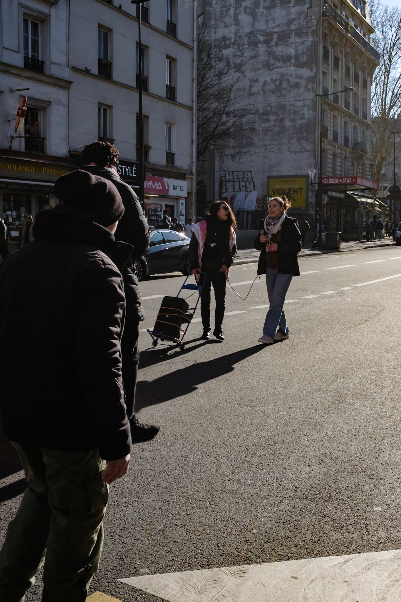 Crowd protesting in favor of the release of George Abdallah from French Prison, starting the protest outside of Marx Dormoy metro station in Paris, France, on February 1st, 2025. After 40 years in prison, the lebanese's release is still being postponed. Paris, France, February 1st 2025, Maria Kalafatsi