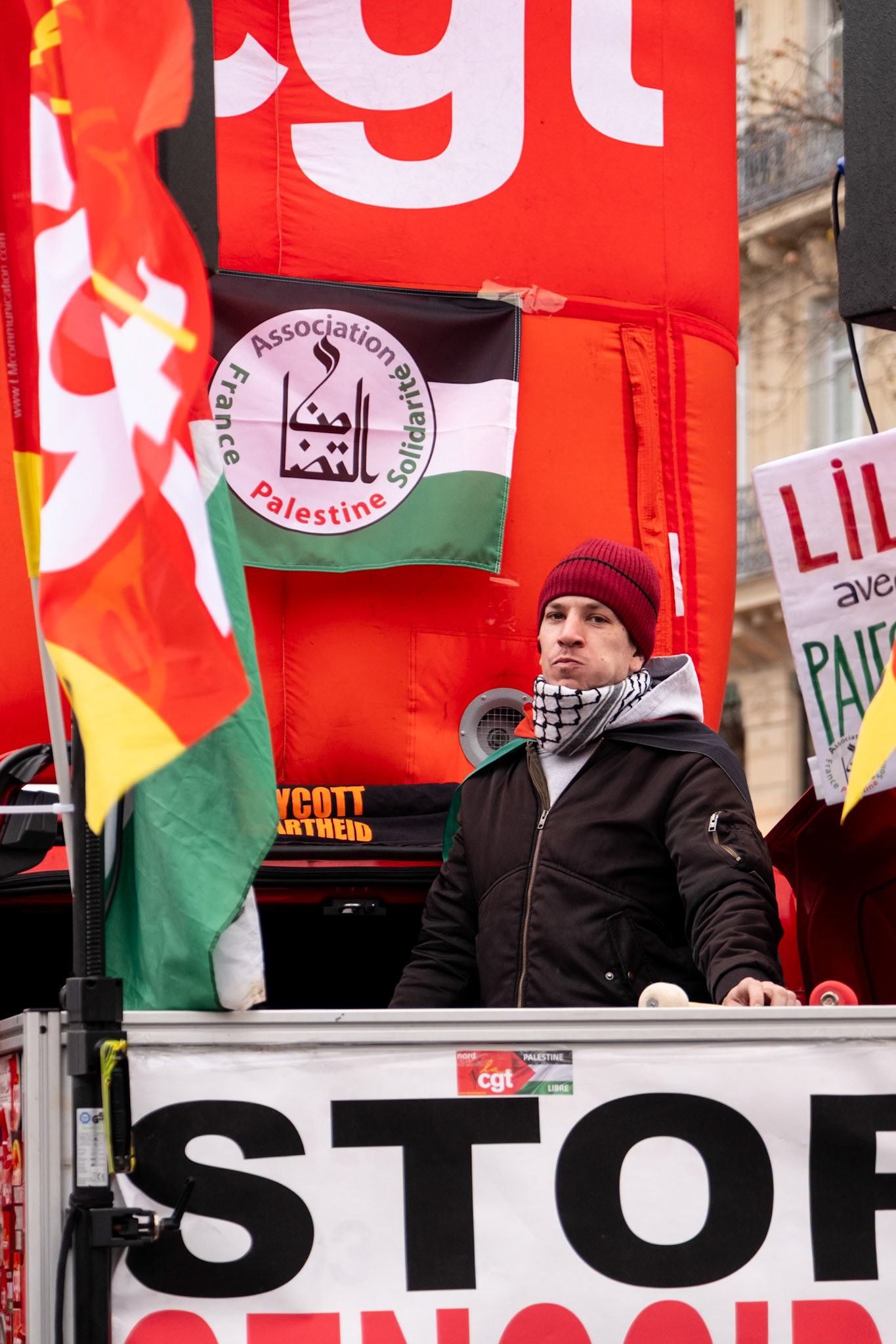 Paris for Palestine, gathering of multiple associations in solidarity with Palestine, Place de la Republique down to boulevard Voltaire, Paris, France, November 29th, 2025, by Maria Kalafatsi