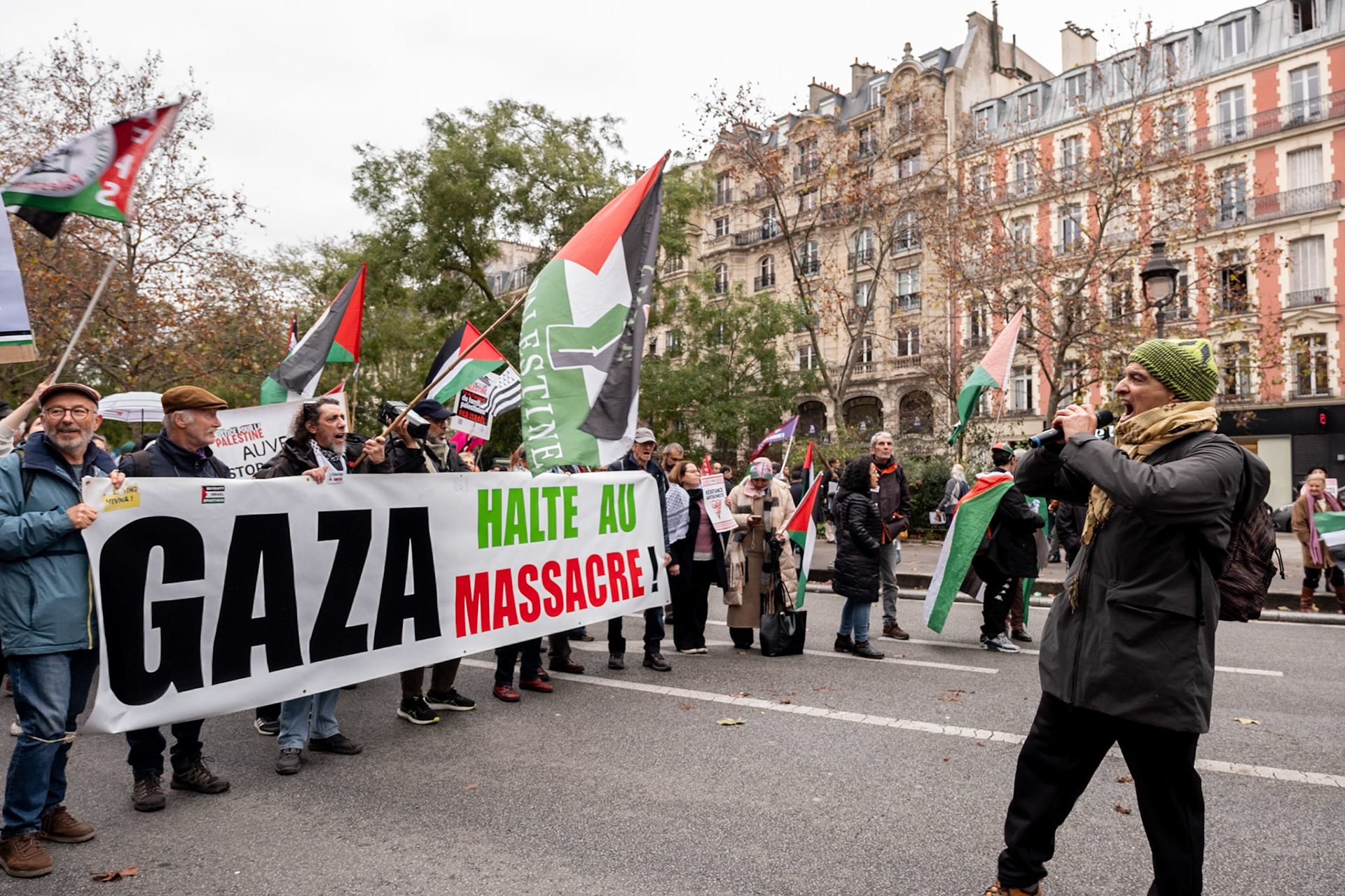 Paris for Palestine, gathering of multiple associations in solidarity with Palestine, Place de la Republique down to boulevard Voltaire, Paris, France, November 29th, 2025, by Maria Kalafatsi