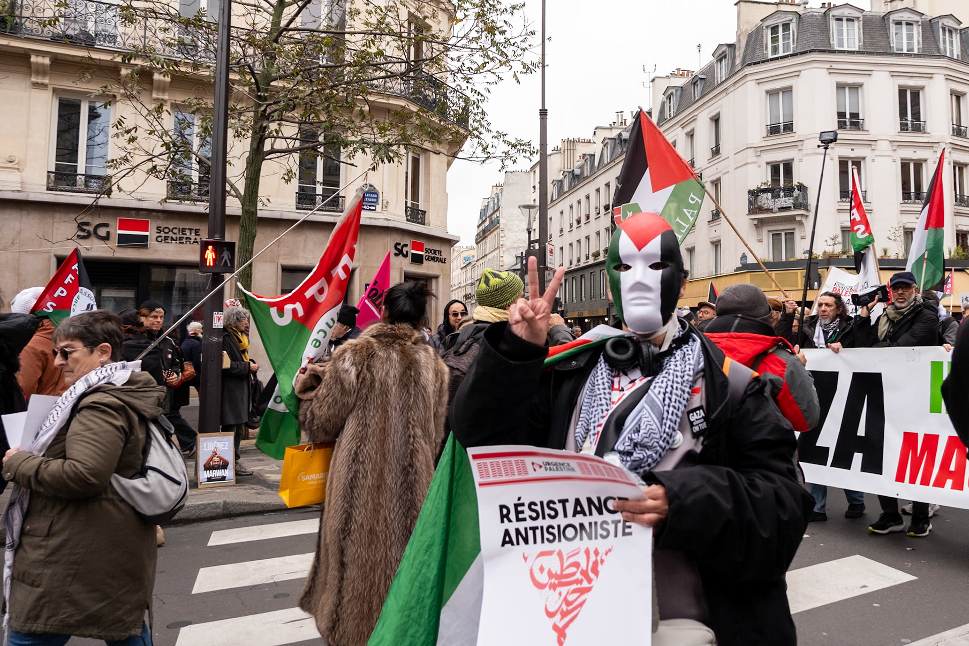 Paris for Palestine, gathering of multiple associations in solidarity with Palestine, Place de la Republique down to boulevard Voltaire, Paris, France, November 29th, 2025, by Maria Kalafatsi
