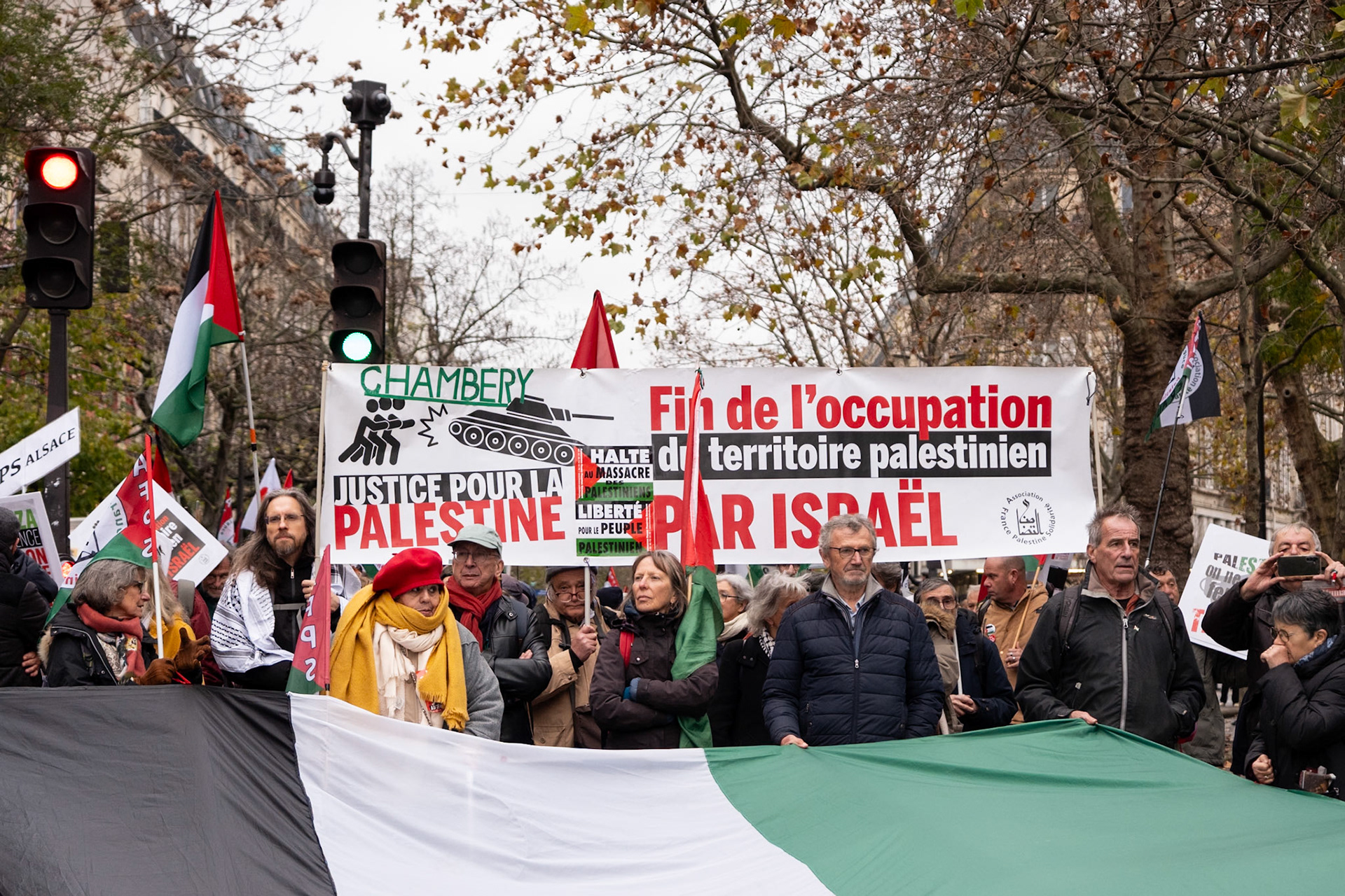 Paris for Palestine, gathering of multiple associations in solidarity with Palestine, Place de la Republique down to boulevard Voltaire, Paris, France, November 29th, 2025, by Maria Kalafatsi