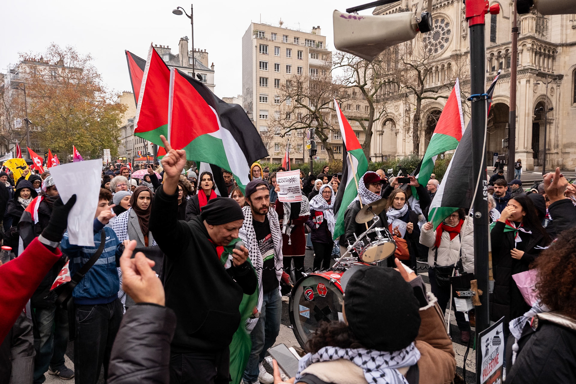 Paris for Palestine, gathering of multiple associations in solidarity with Palestine, Place de la Republique down to boulevard Voltaire, Paris, France, November 29th, 2025, by Maria Kalafatsi