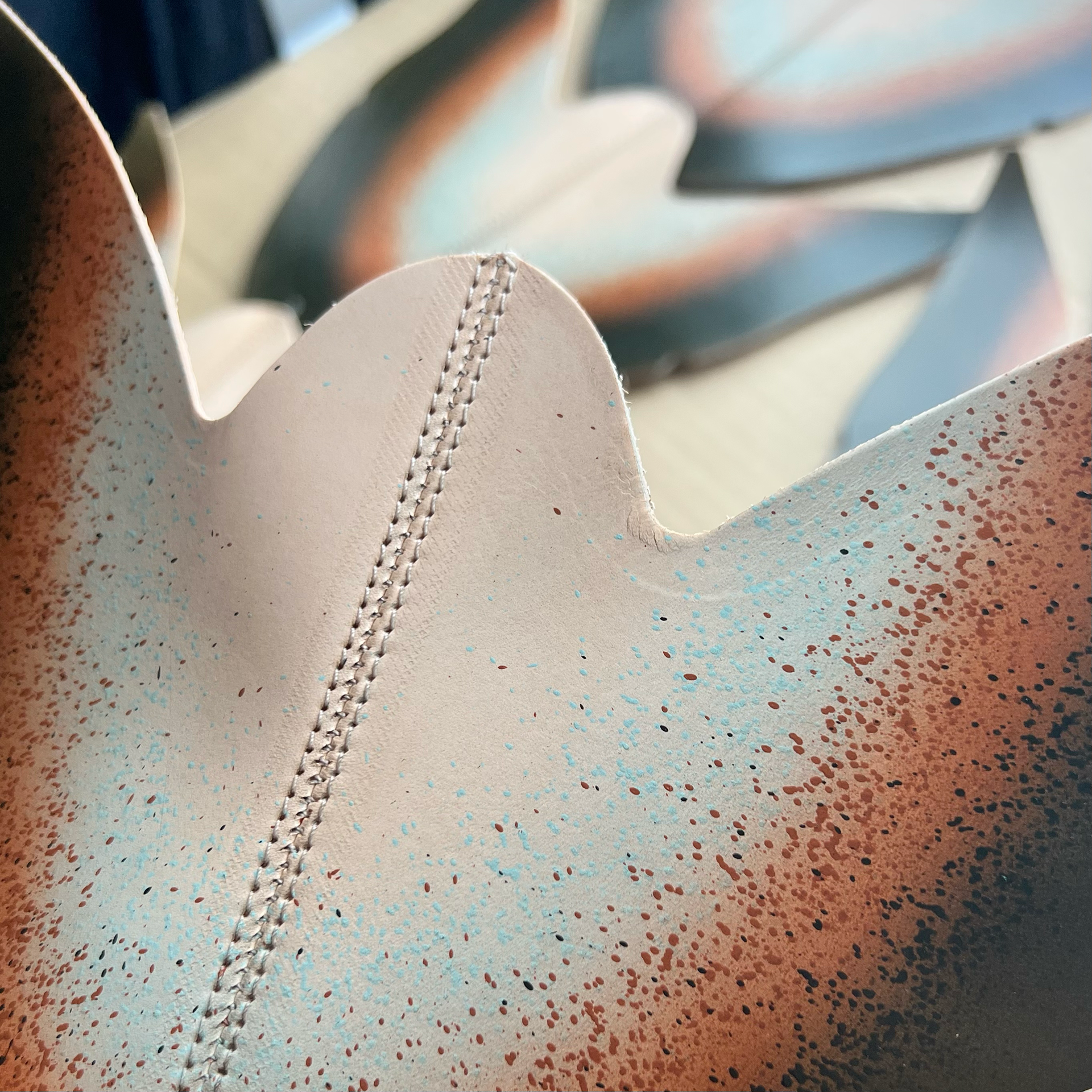 Detail shot of speckled technique